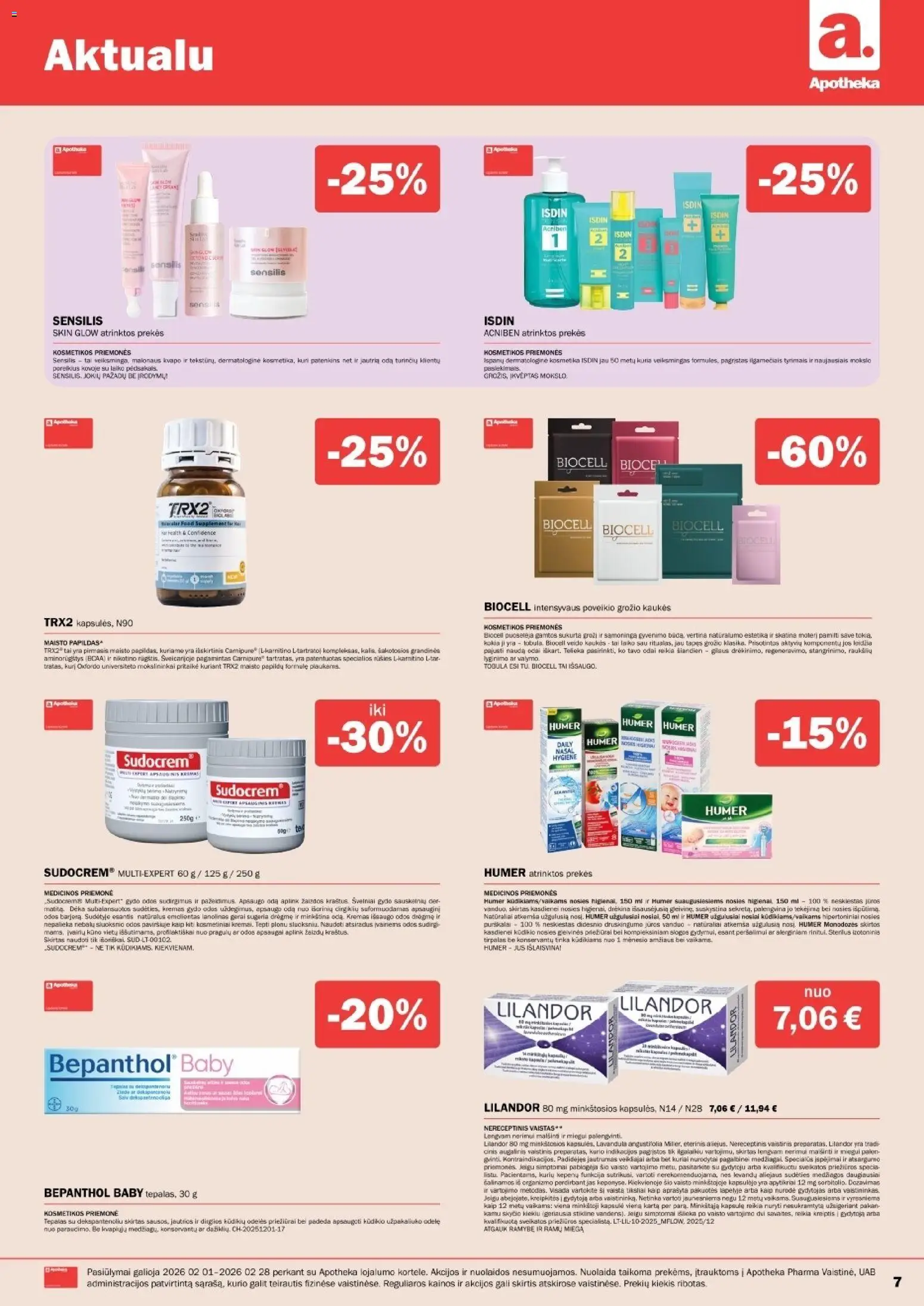 Apotheka akcijos nuo 01.02.2026 | Puslapis: 7 | Prekių: Kremas