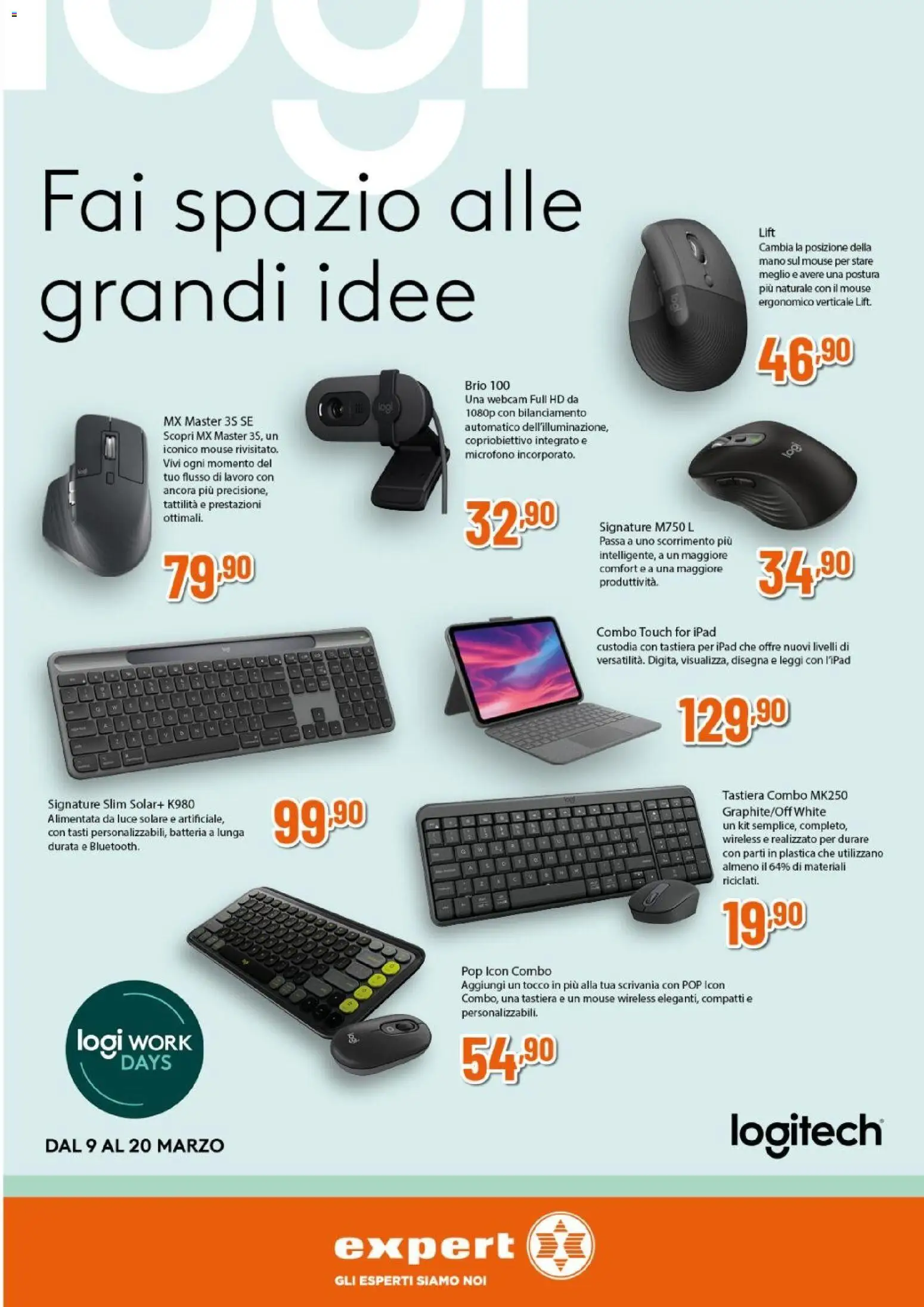 Volantino Expert del 12.03.2026 | Pagina: 25 | Prodotti: Webcam, Mouse, Microfono, Scrivania