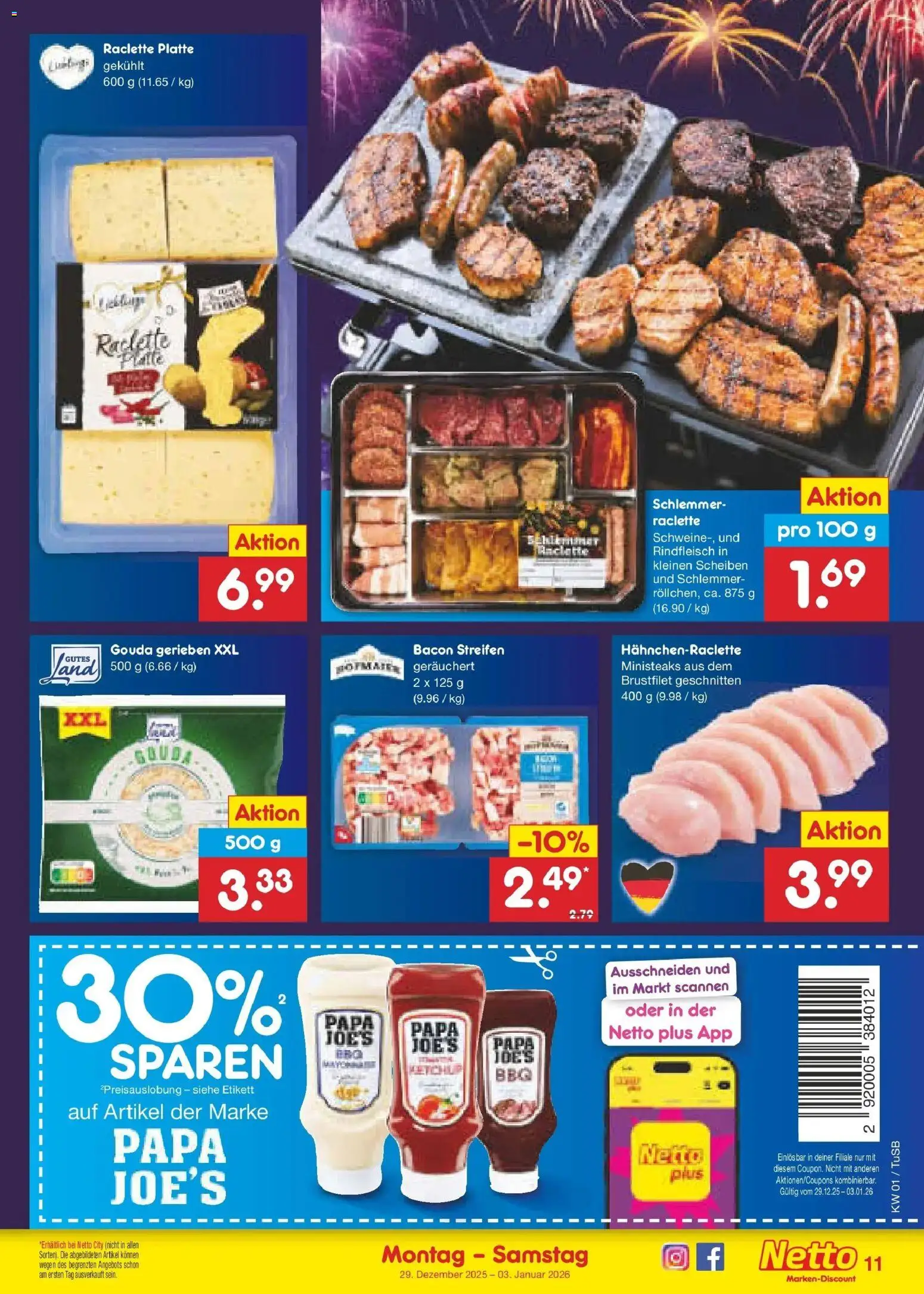 Netto Marken-Discount prospekt Lahr-Langenwinkel	 – gültig ab 28.12.2025 | Seite: 11 | Produkte: Gouda, Raclette, Rindfleisch