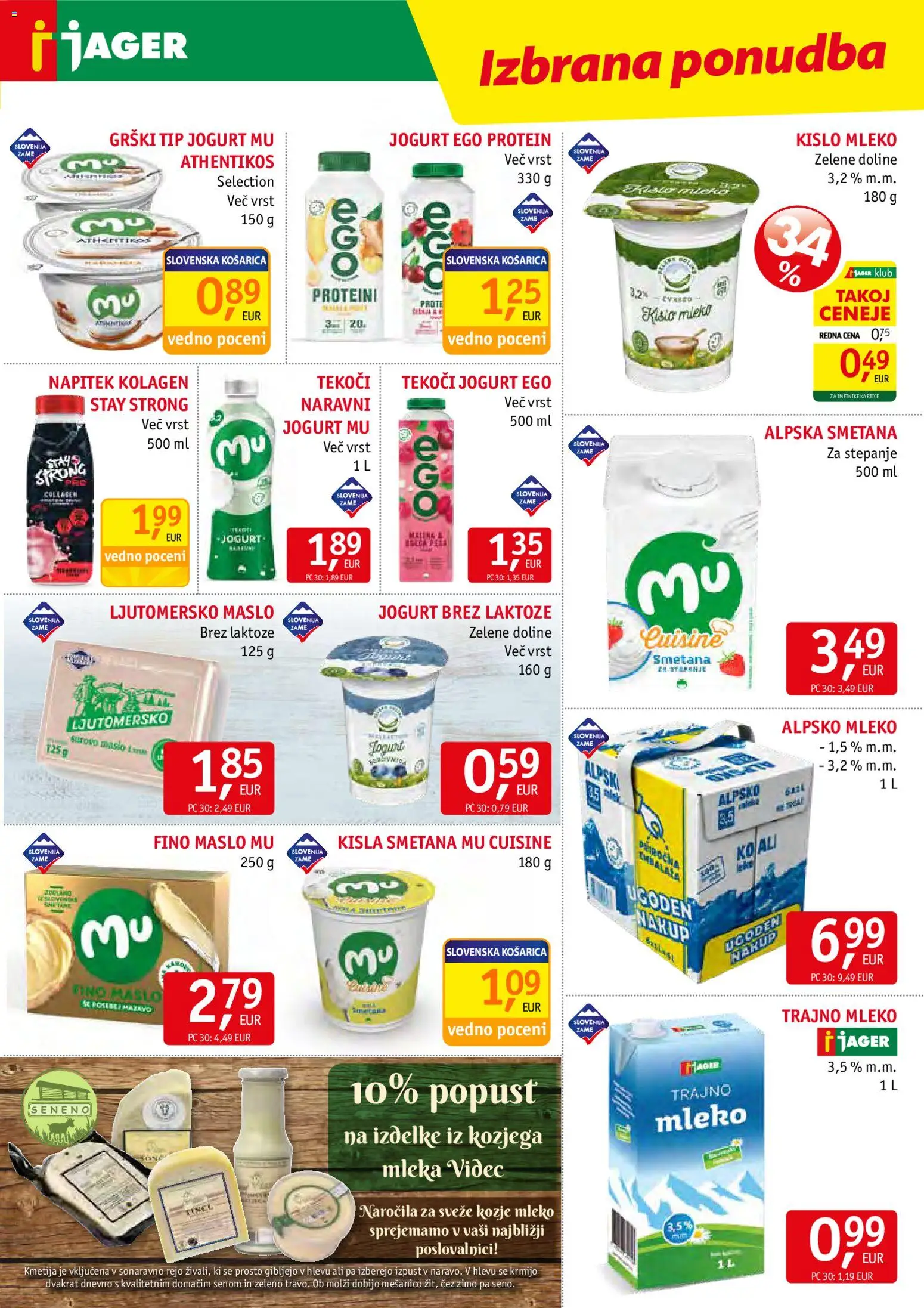 Novi Jager katalog ponudbe – veljaven od 29.04.2026 | Stran: 5 | Izdelki: Mleko, Maslo, Jogurt, Kisla smetana