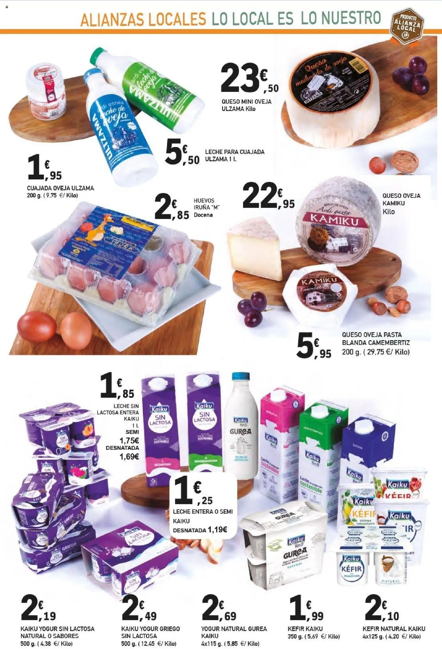 E.Leclerc - Alianz Locales │ válido desde el 25.02.2026 | Página: 19 | Productos: Leche entera, Leche, Yogur, Huevos