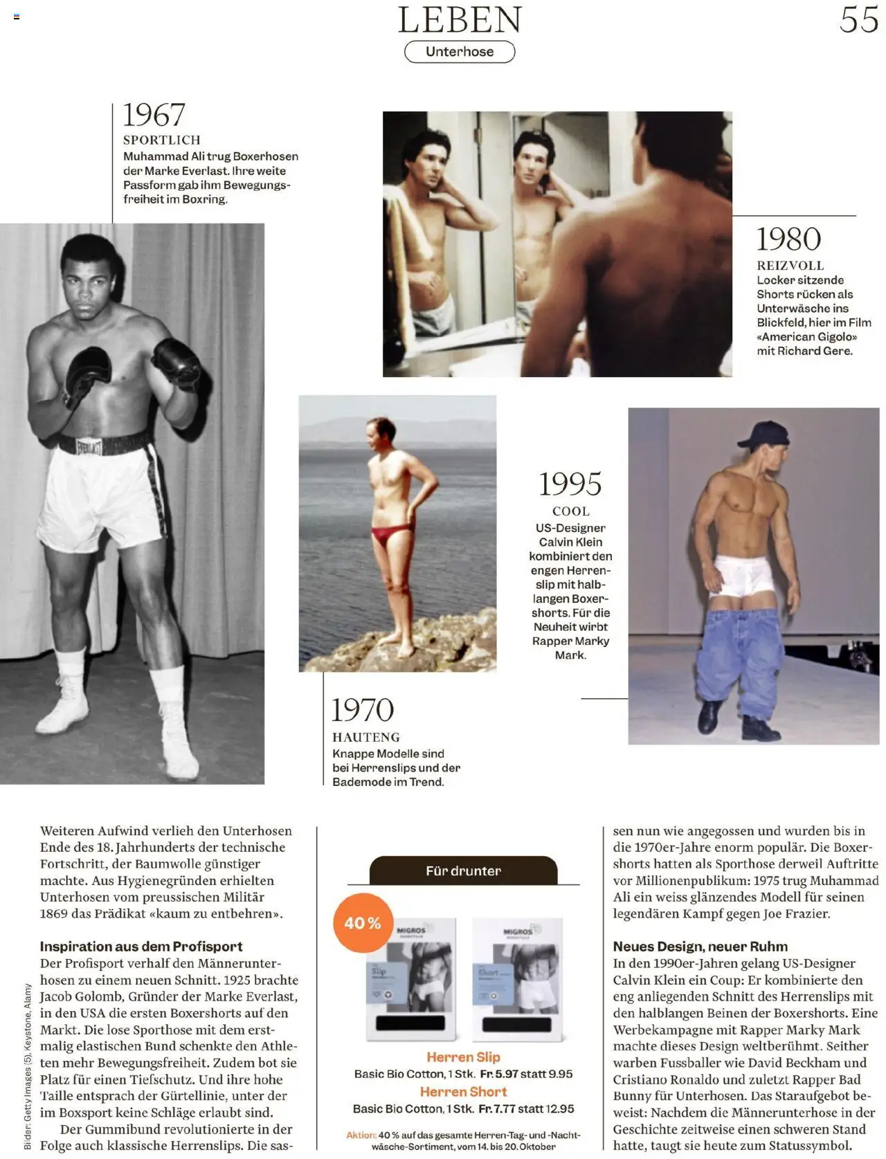 Migros Magazin – gültig ab 13.10.2025 | Seite: 55 | Produkte: Bad, Slip, Boxer, Bilder