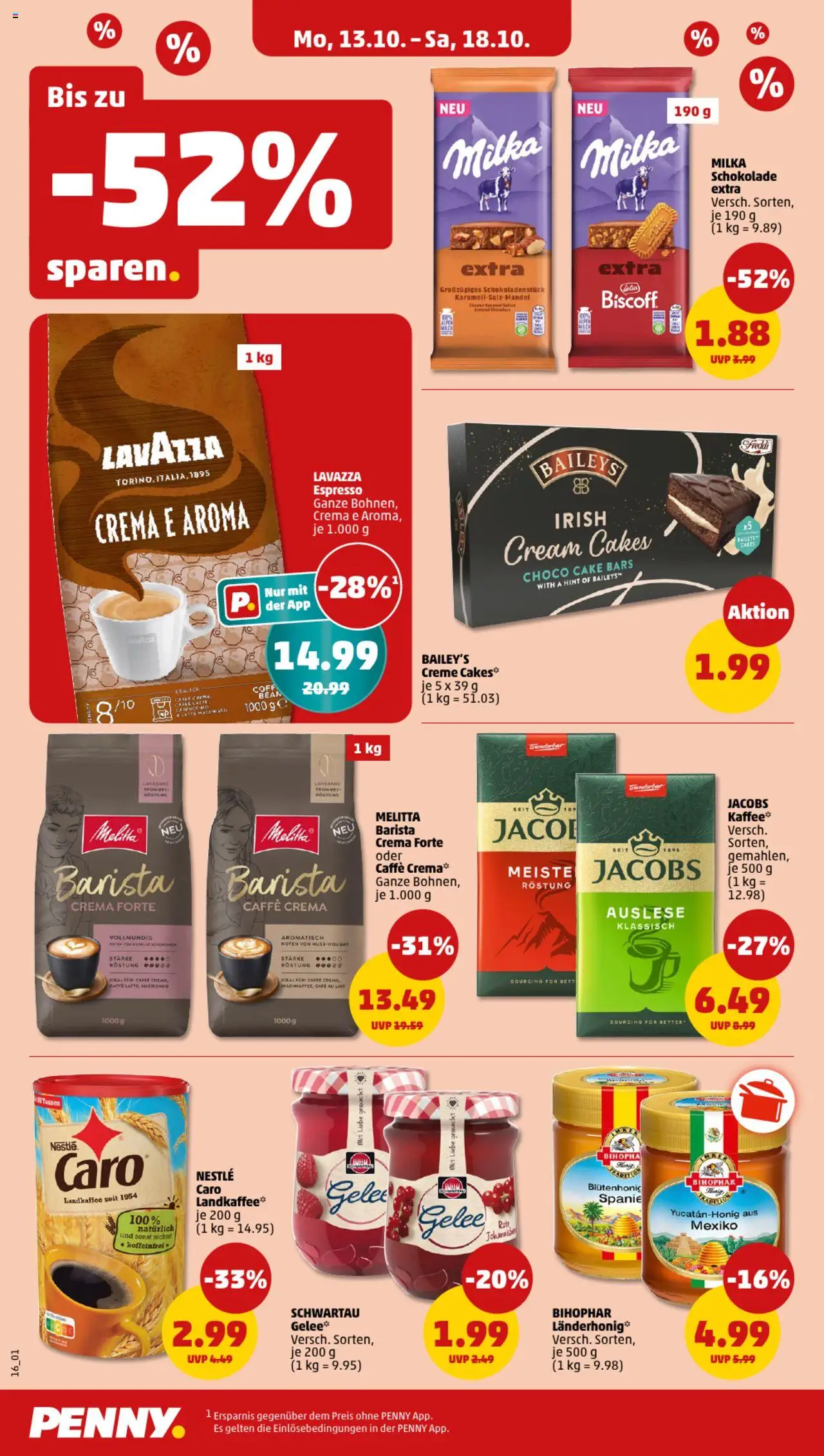 Penny Prospekt 	 – gültig ab 13.10.2025 | Seite: 20 | Produkte: Lavazza, Bett, Milka, Baileys