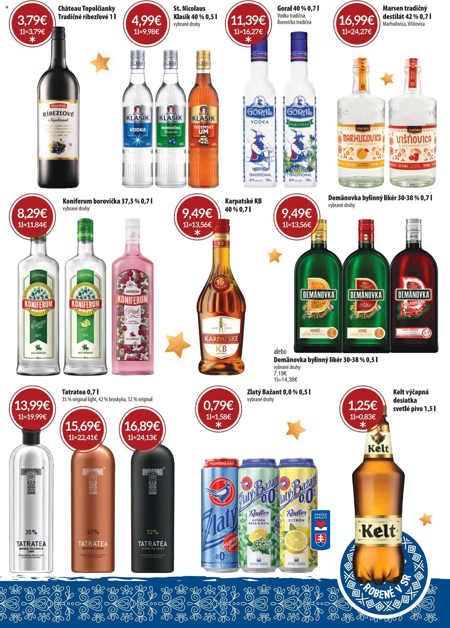 Nové CBA Komfos akcie – leták je platný od 15.12.2025 | Strana: 10 | Produkty: Radler, Koniferum, Vodka, Destilát