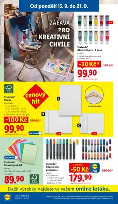 Crelando® Akrylové barvy – 6 kusů, balení, základní/pastelové/neonové, 6 tub po 100 ml od 15.09.2025 | Strana: 44 | Produkty: Akrylové barvy, Papír A4, Barvy