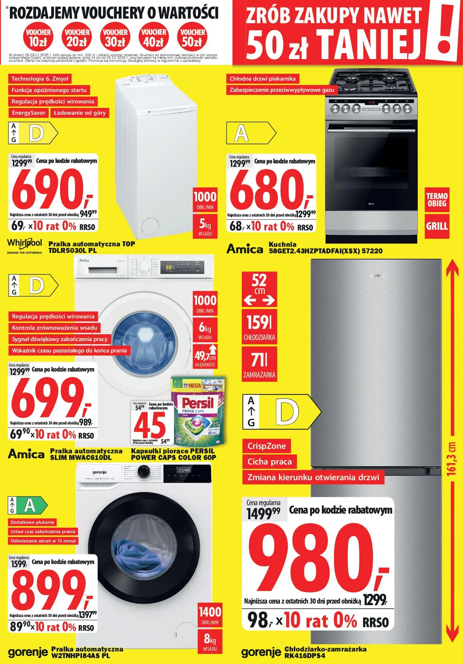Mediaexpert Gazetka - Wielkie przeceny Ciechanów  od 27.11.2025 | Strona: 7 | Produkty: Top, Persil, Pralka, Grill