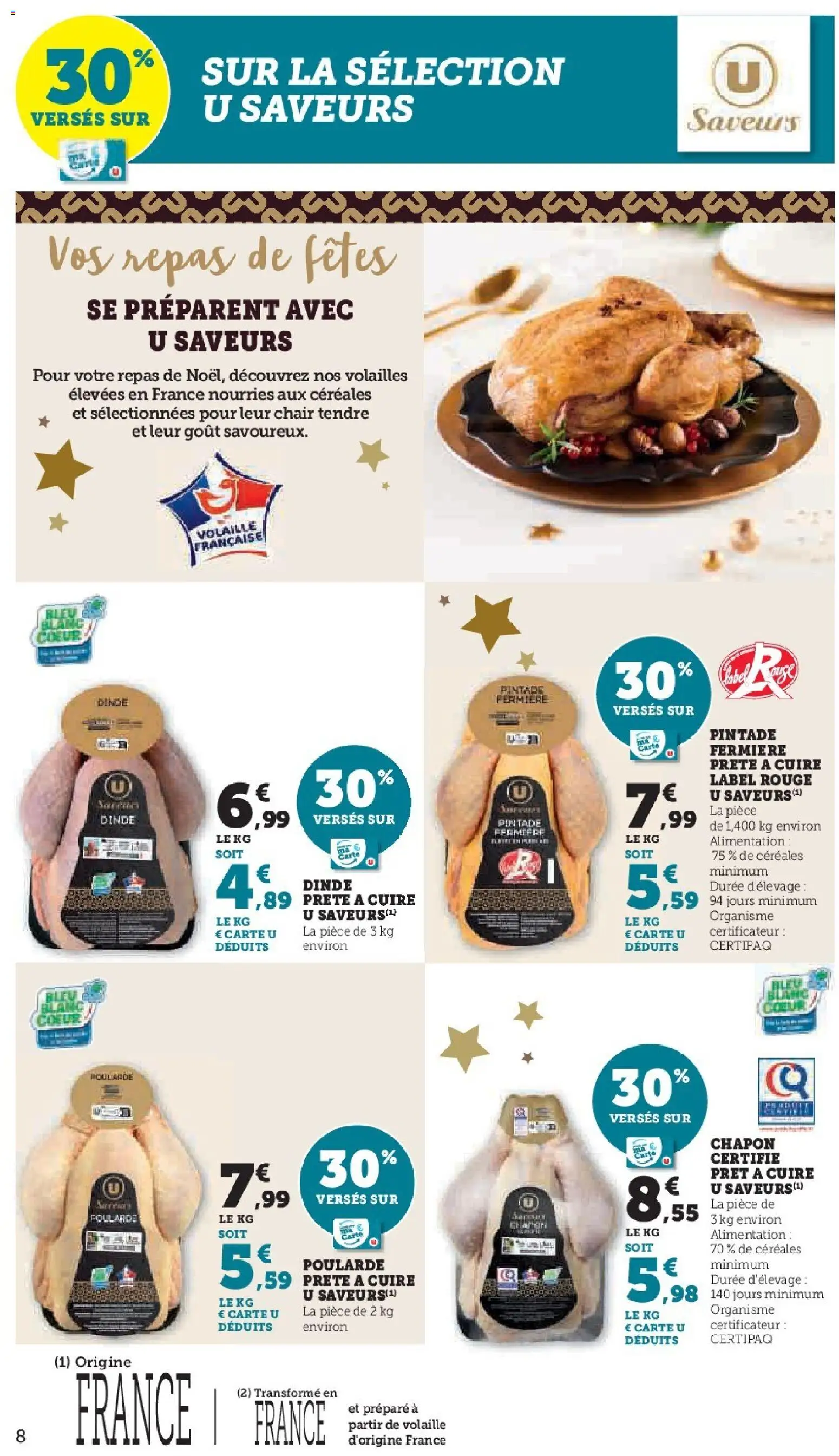 {H1} | Page: 8 | Produits: Chapon, Volaille, Pintade, Céréales