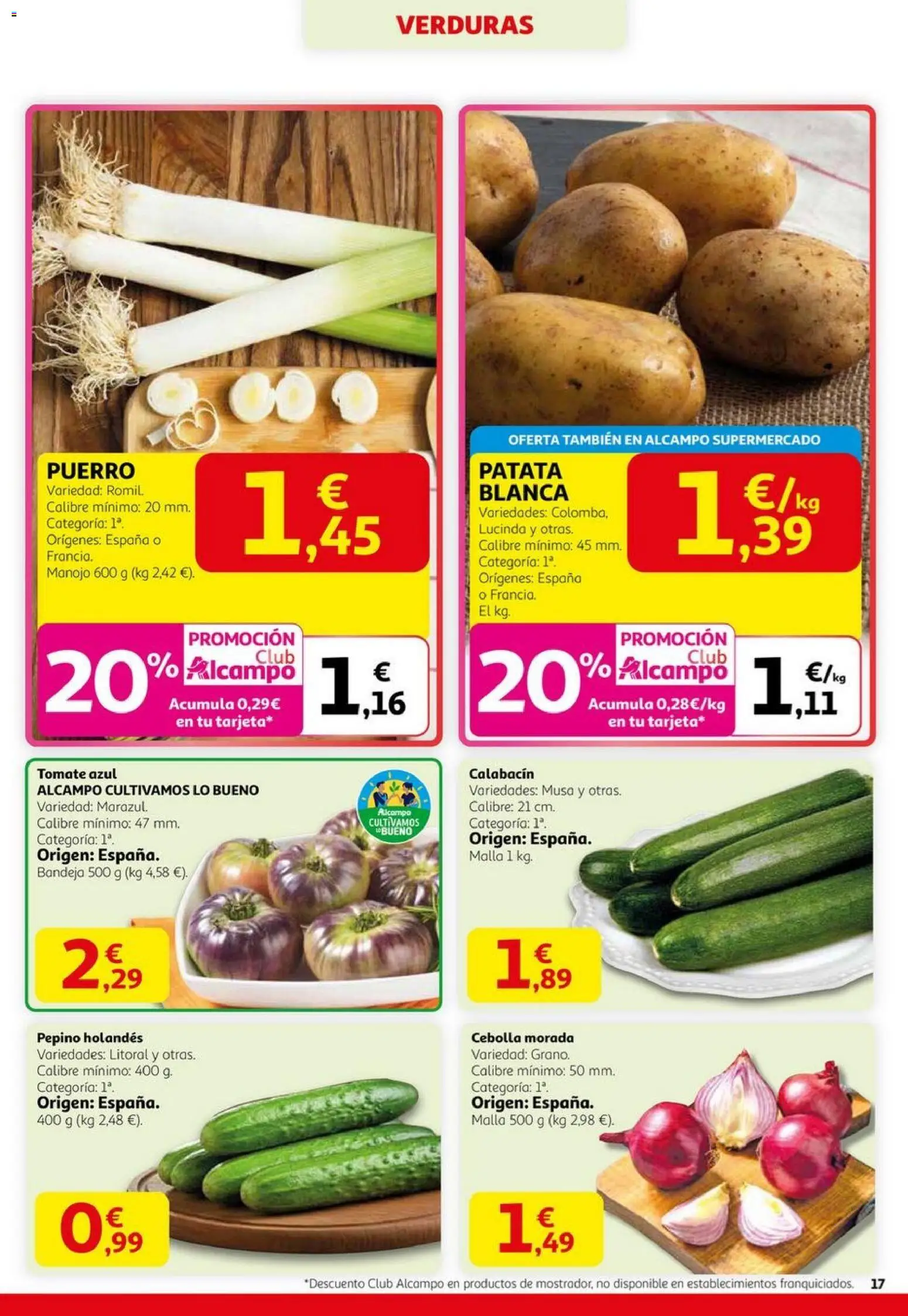 Alcampo - Black Friday │ válido desde el 06.11.2025 | Página: 17 | Productos: Στιγμιαίος καφές, Calabacín, Παγωμένο τσάι, Bandeja