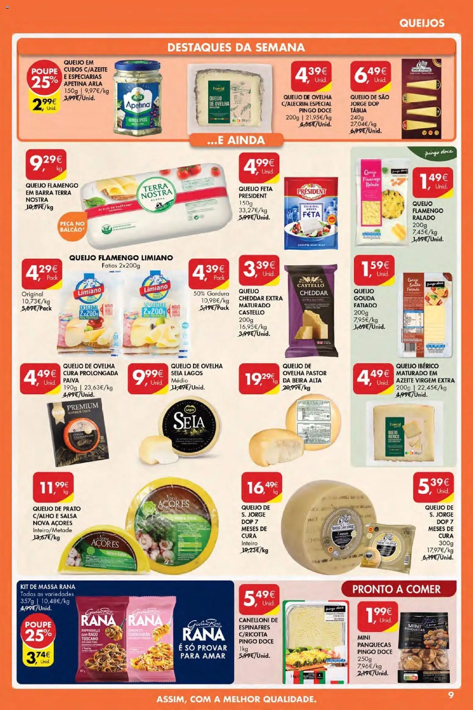 Pingo Doce Poupe Esta Semana Açores │ válido de 16.04.2026 | Página: 9 | Produtos: Tábua, Espinafres, Cheddar, Queijo feta