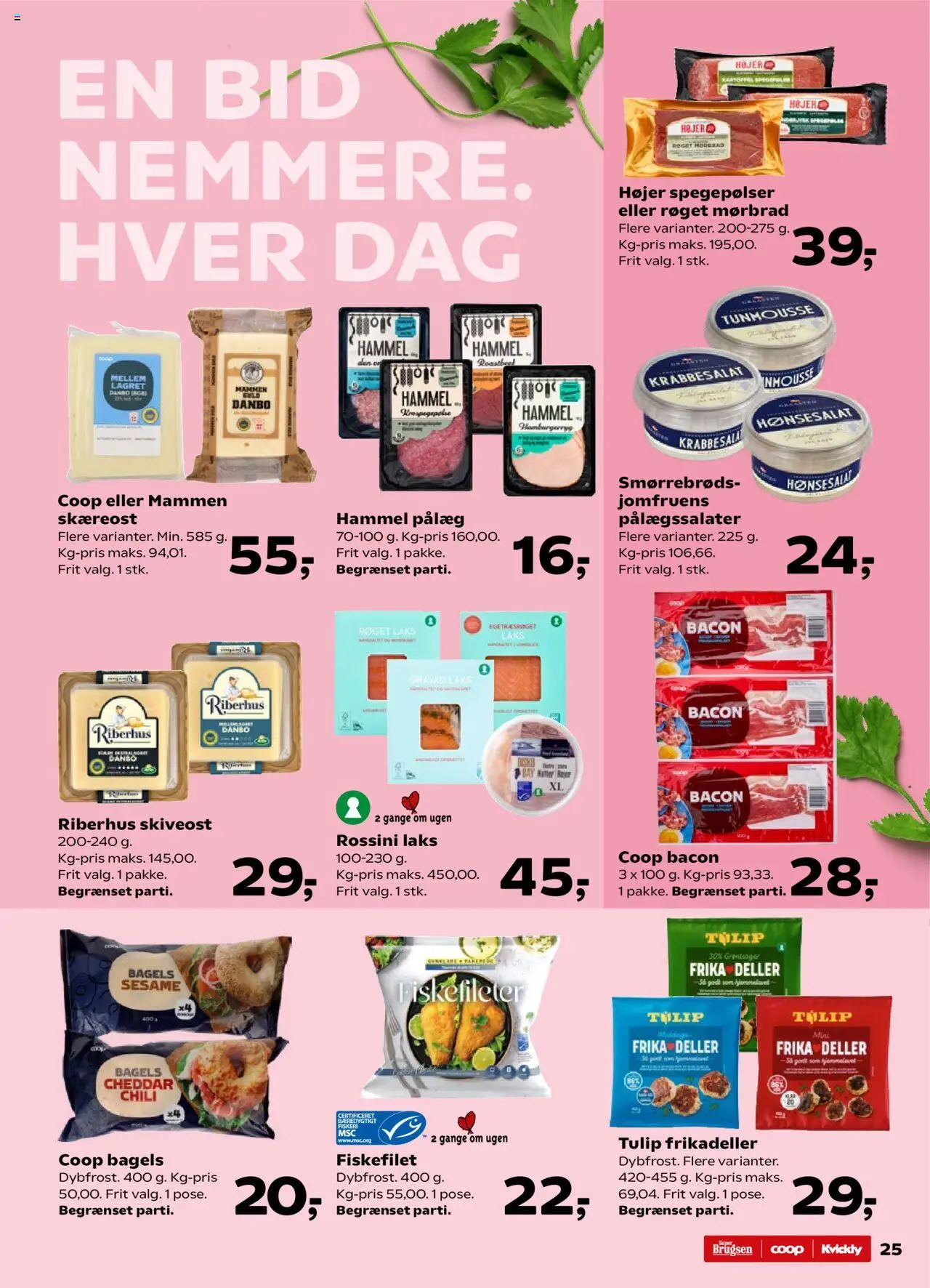 Kvickly Tilbudsavis gyldig fra 06.06.2025 | Side: 25 | Produkter: Pålæg, Frikadeller, Skiveost, Rejer