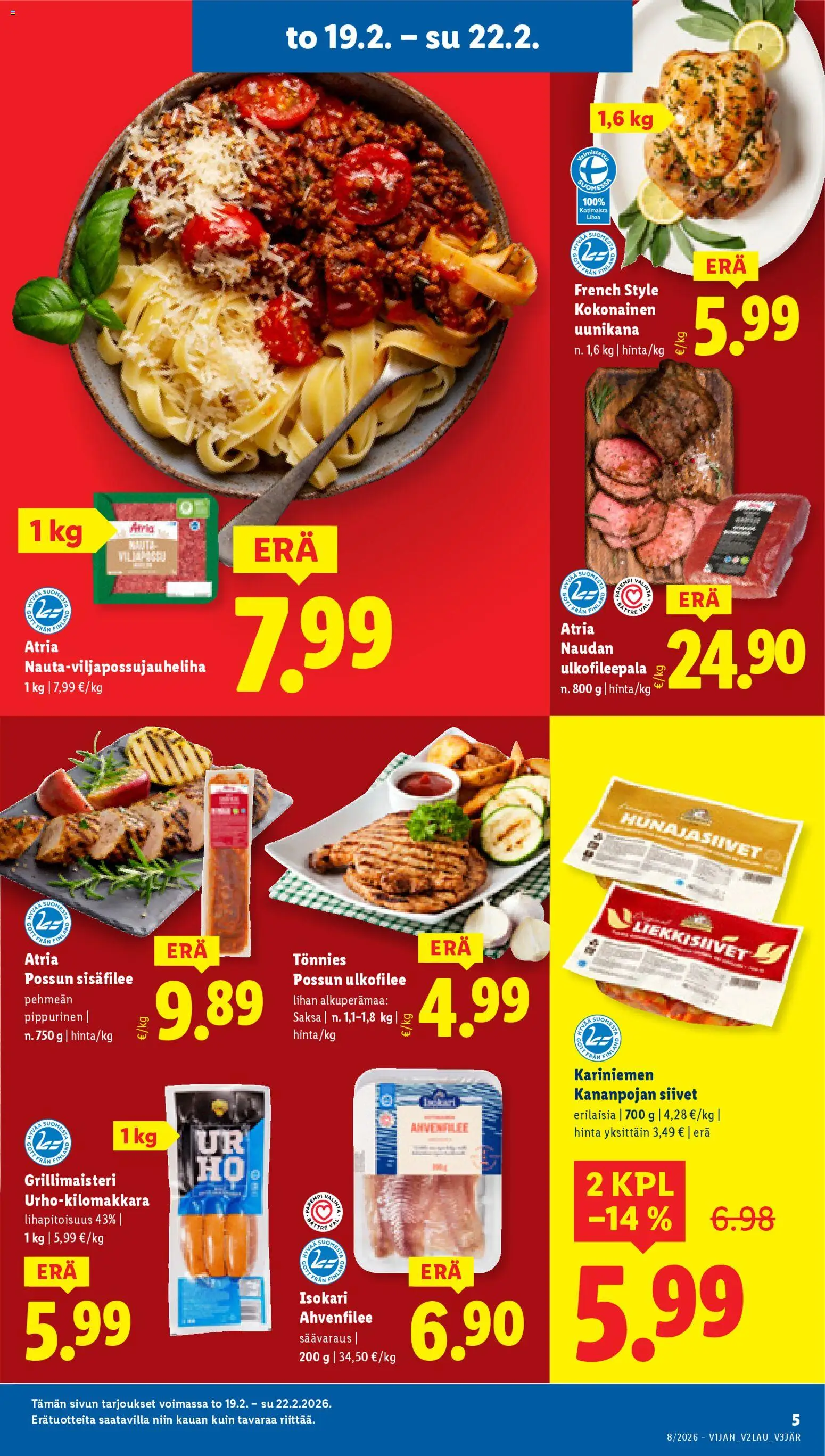 Lidl tarjoukset – voimassa 19.02.2026 alkaen | Sivu: 5 | Tuotteet: Kokonainen