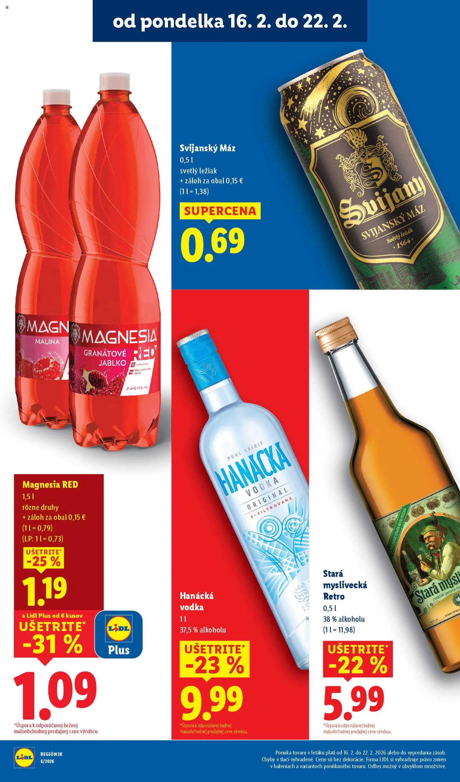 Nové Lidl akcie – leták je platný od 19.02.2026 | Strana: 66 | Produkty: Myš, Svijany, Magnesia, Vodka