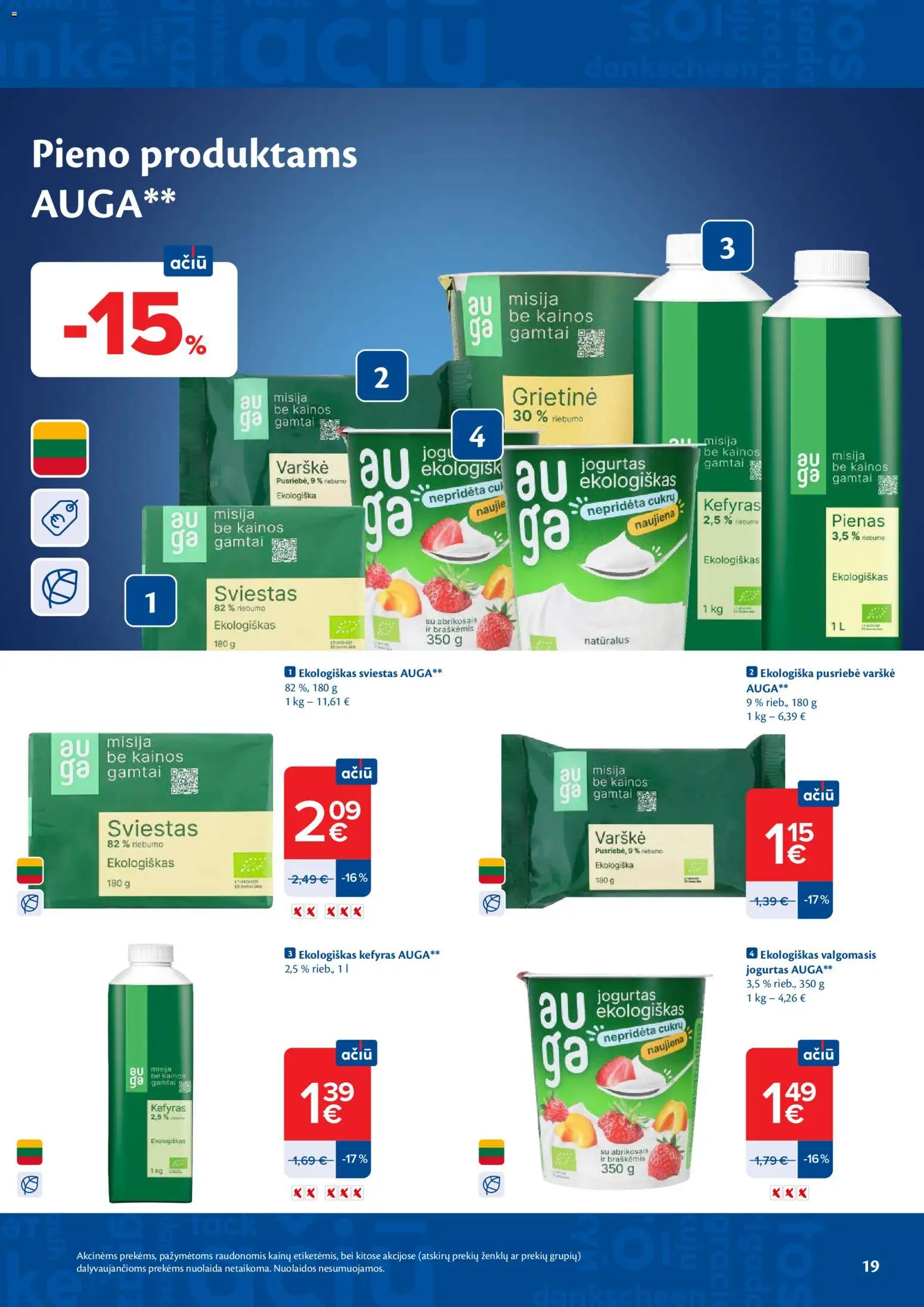 MAXIMA akcijos nuo 28.04.2026 | Puslapis: 19 | Prekių: Pienas, Jogurtas, Varškė, Grietinė