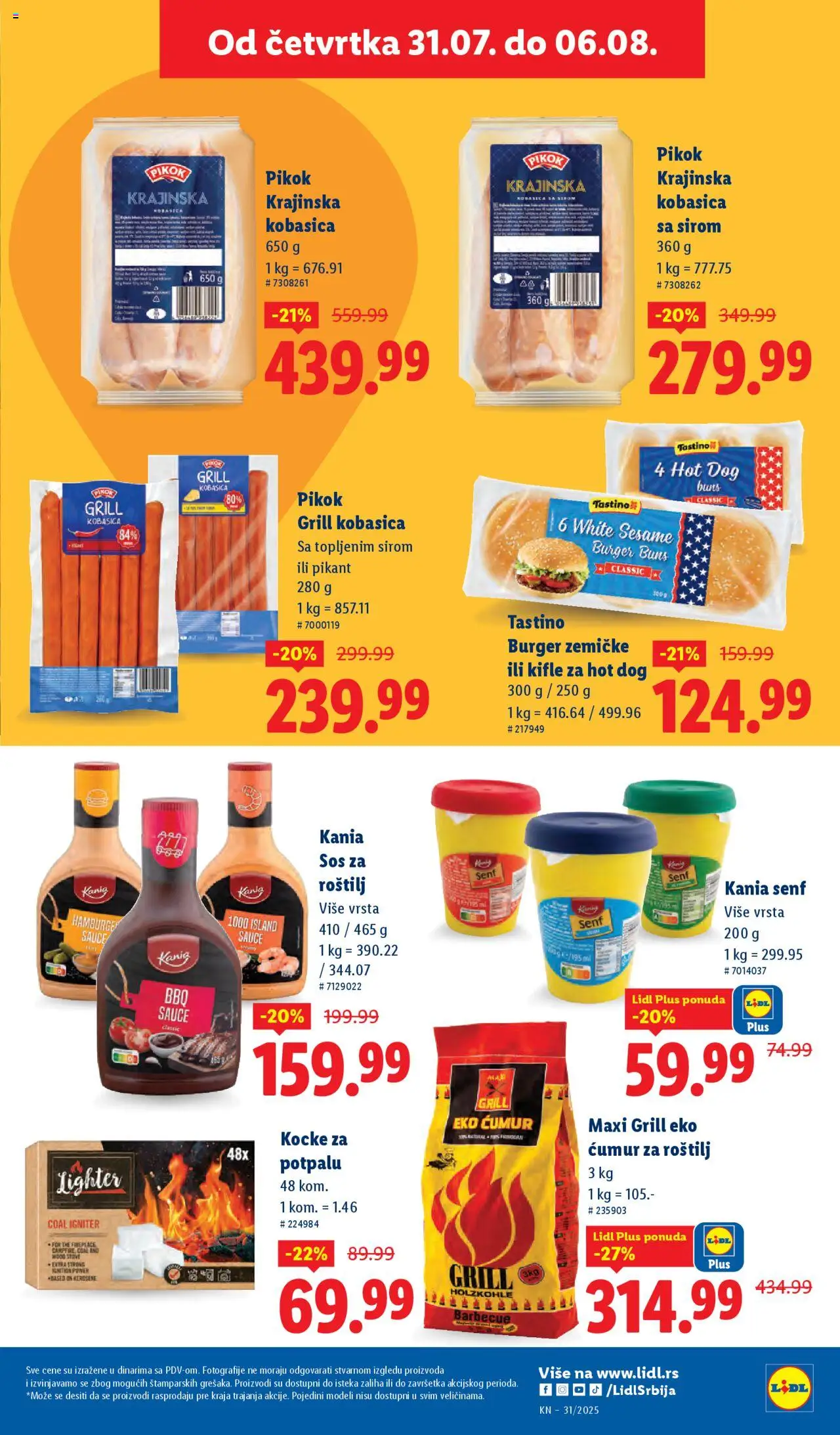 Lidl katalog - važi od 31.07.2025 | Strana: 35 | Proizvode: Ćumur za roštilj, Burger, Hot dog, Roštilj