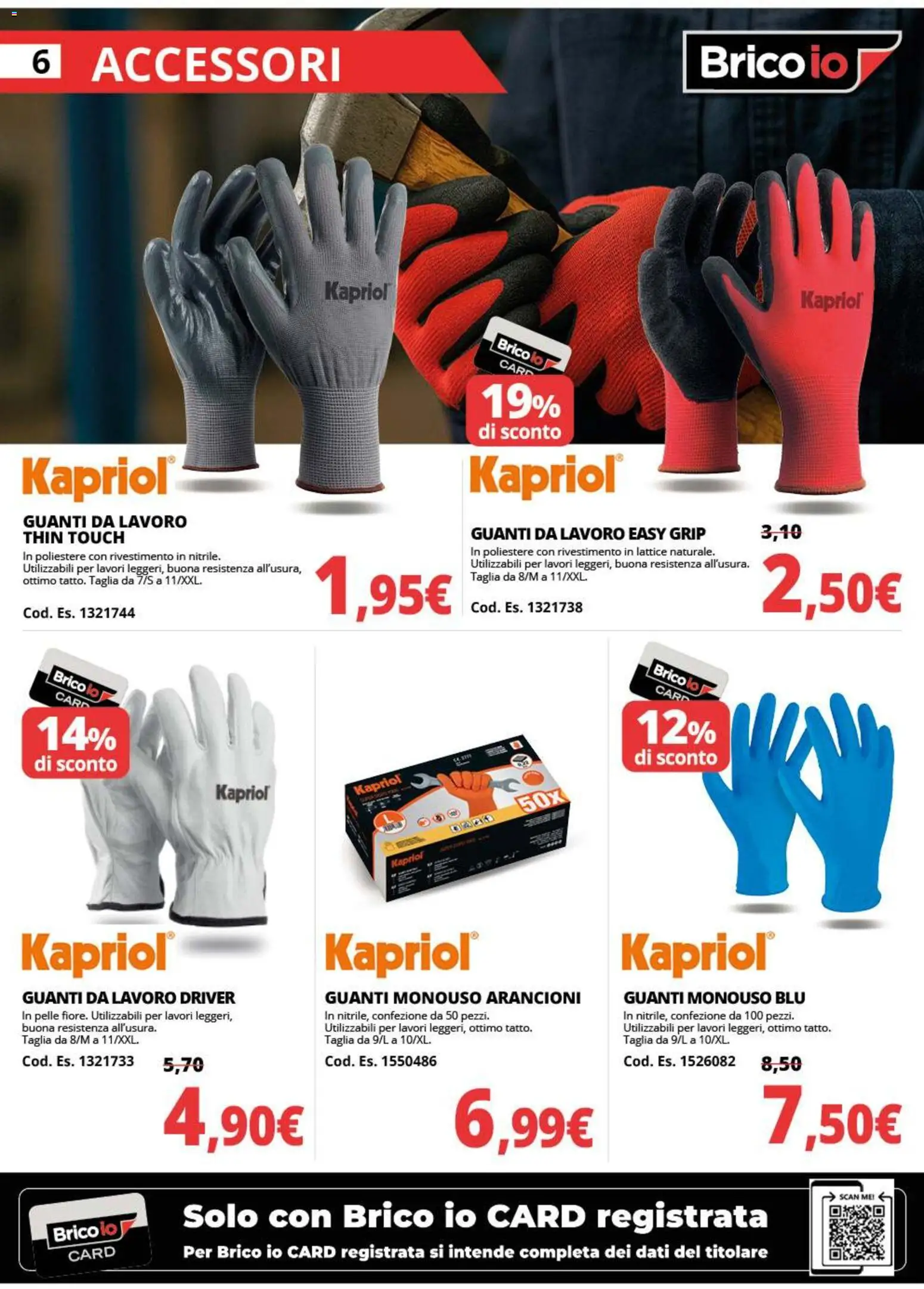 Volantino Brico io del 20.10.2025 | Pagina: 6 | Prodotti: Guanti