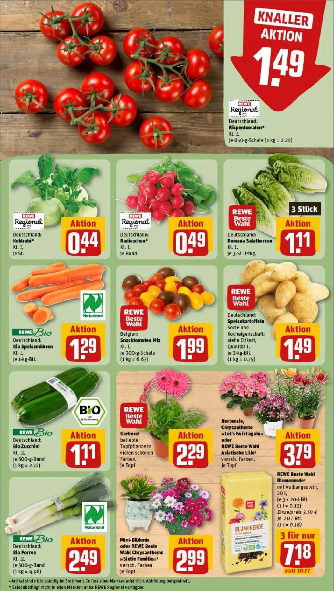 Rewe prospekt Uslar	 - gültig ab dem 03.08.2025 | Seite: 7 | Produkte: Blumenerde, Zucchini