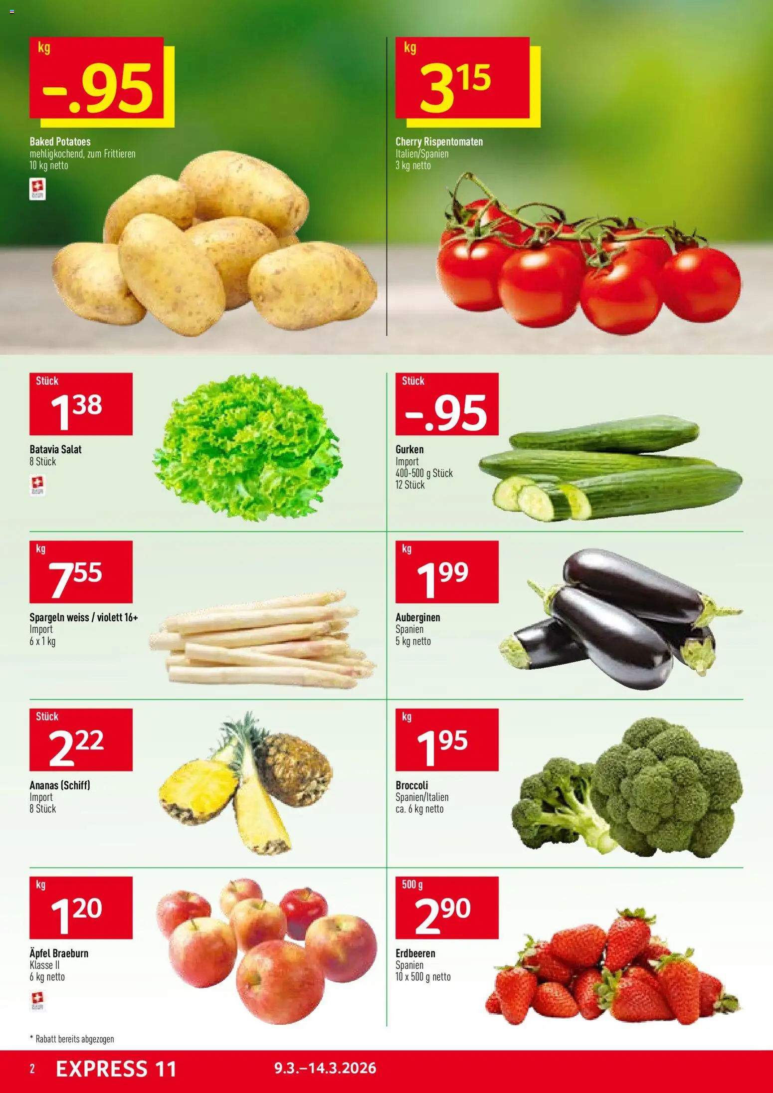 Prodega aktionen – gültig ab 09.03.2026 | Seite: 2 | Produkte: Äpfel, Ananas, Erdbeeren, Gurken