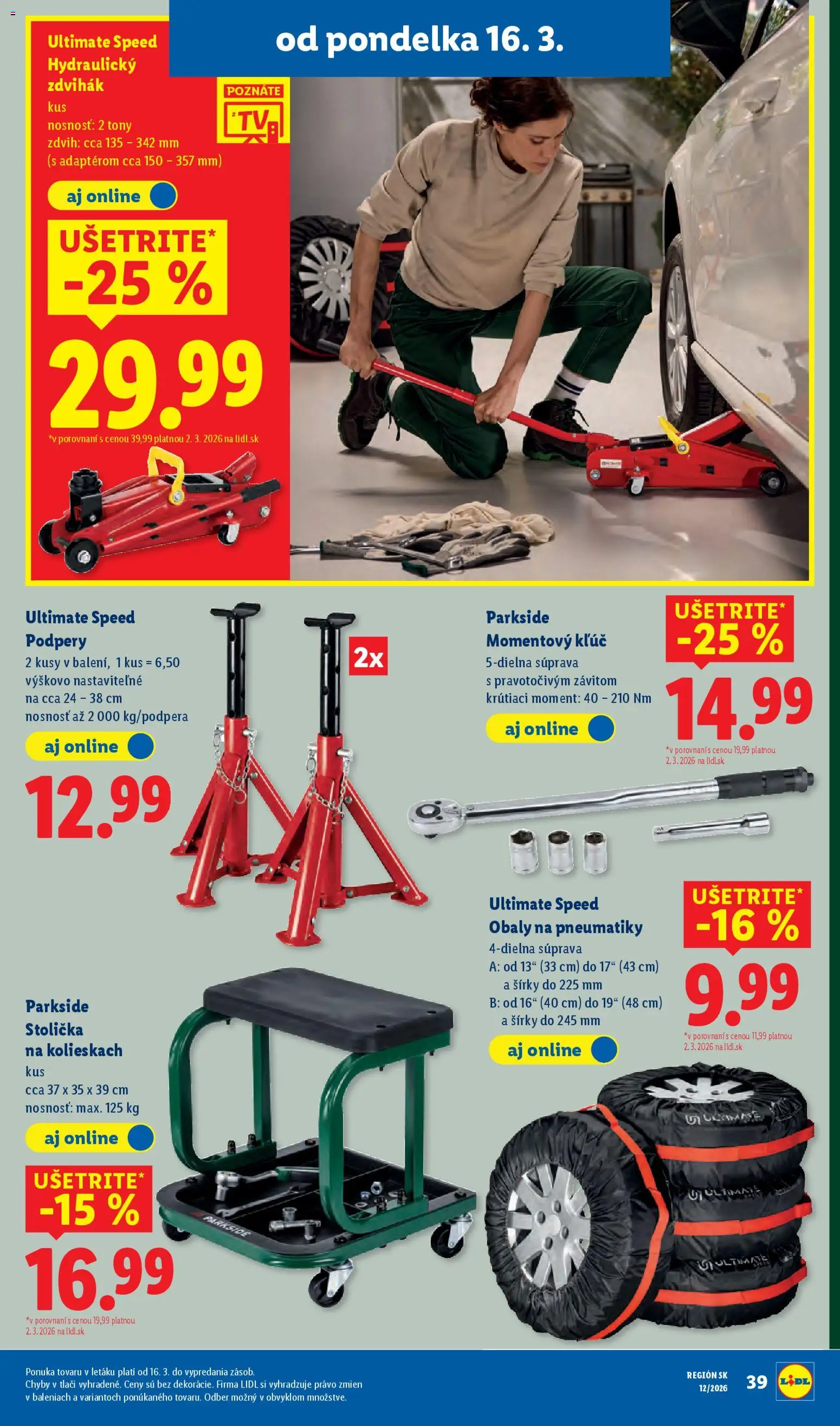 Nové Lidl akcie – leták je platný od 16.03.2026 | Strana: 61 | Produkty: Parkside, Stolička