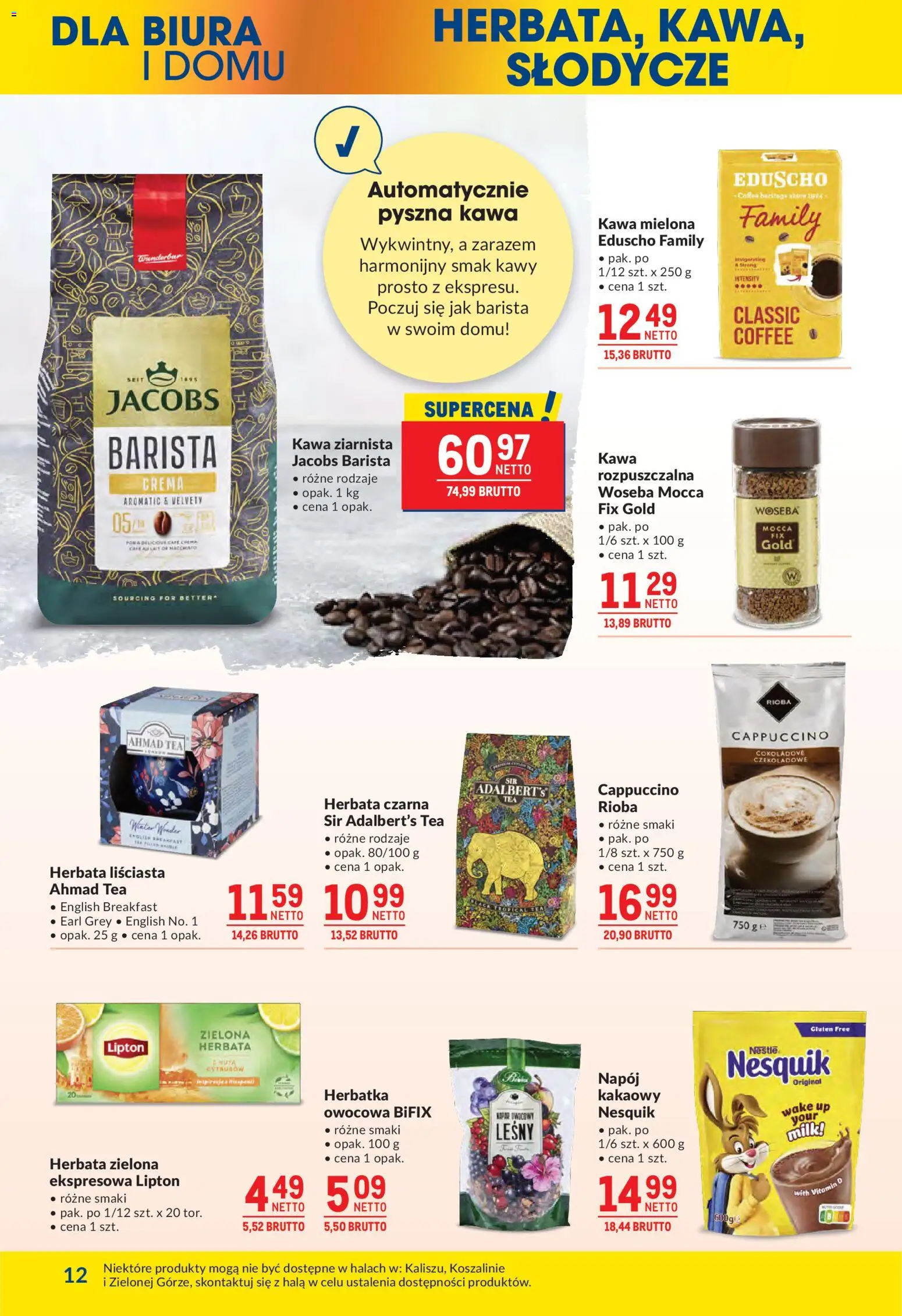 Makro Gazetka od 12.11.2025 | Strona: 12 | Produkty: Słodycze, Herbata liściasta, Kawa ziarnista, Sir adalbert's tea