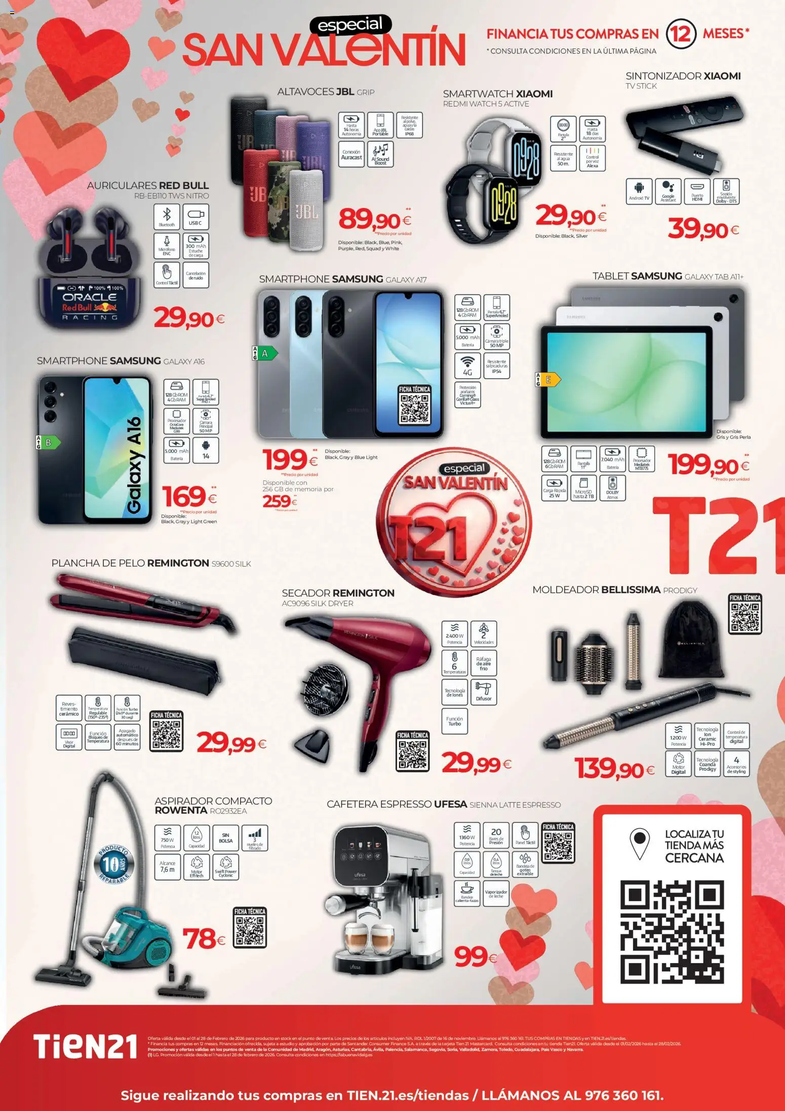 Tien 21 folleto │ válido desde el 01.02.2026 | Página: 4 | Productos: Smartphone Samsung, Altavoces, Cafetera, Plancha