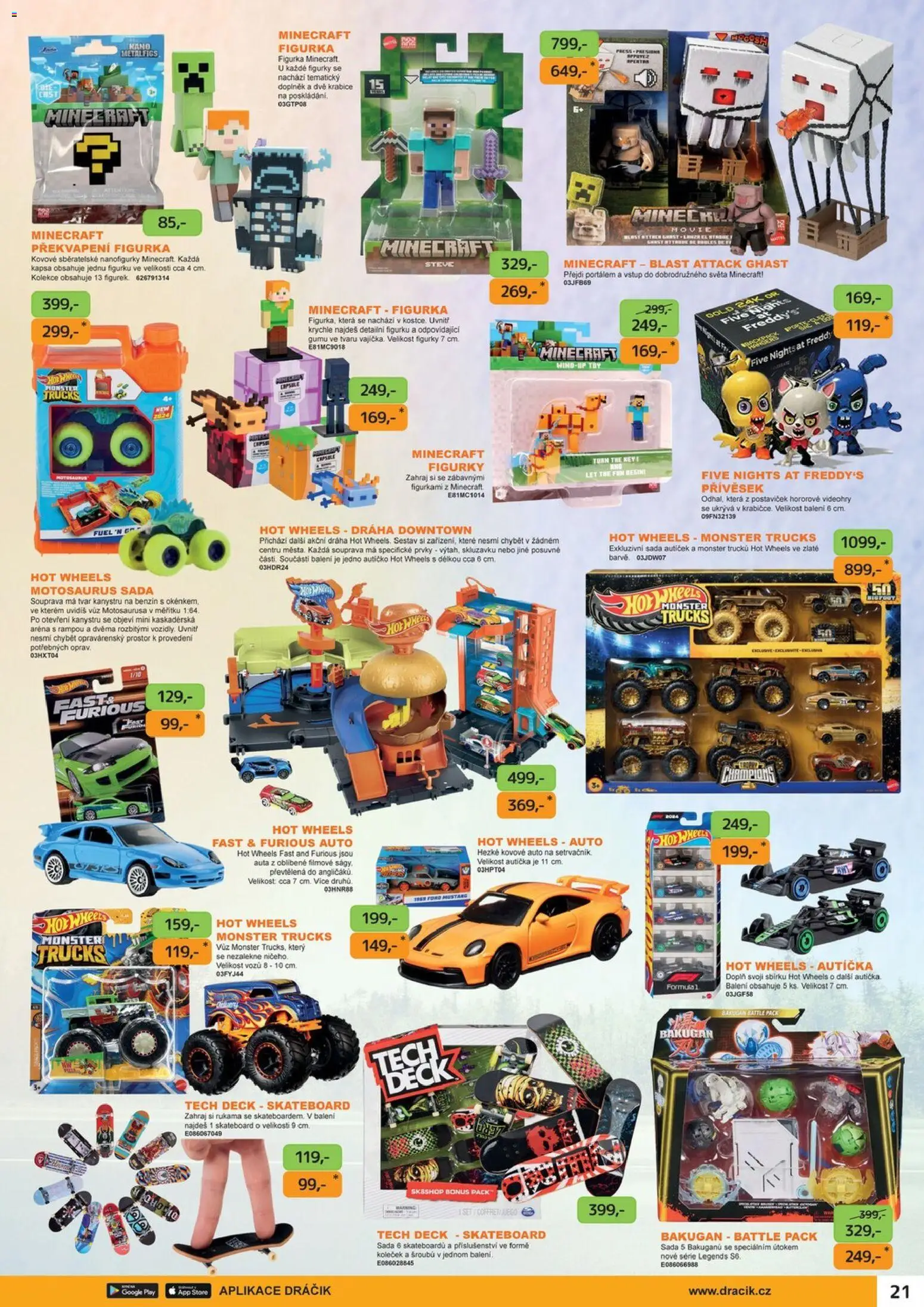 Dráčik leták od 16.04.2026 | Strana: 21 | Produkty: Monster, Hot Wheels, Figurky, Skateboard