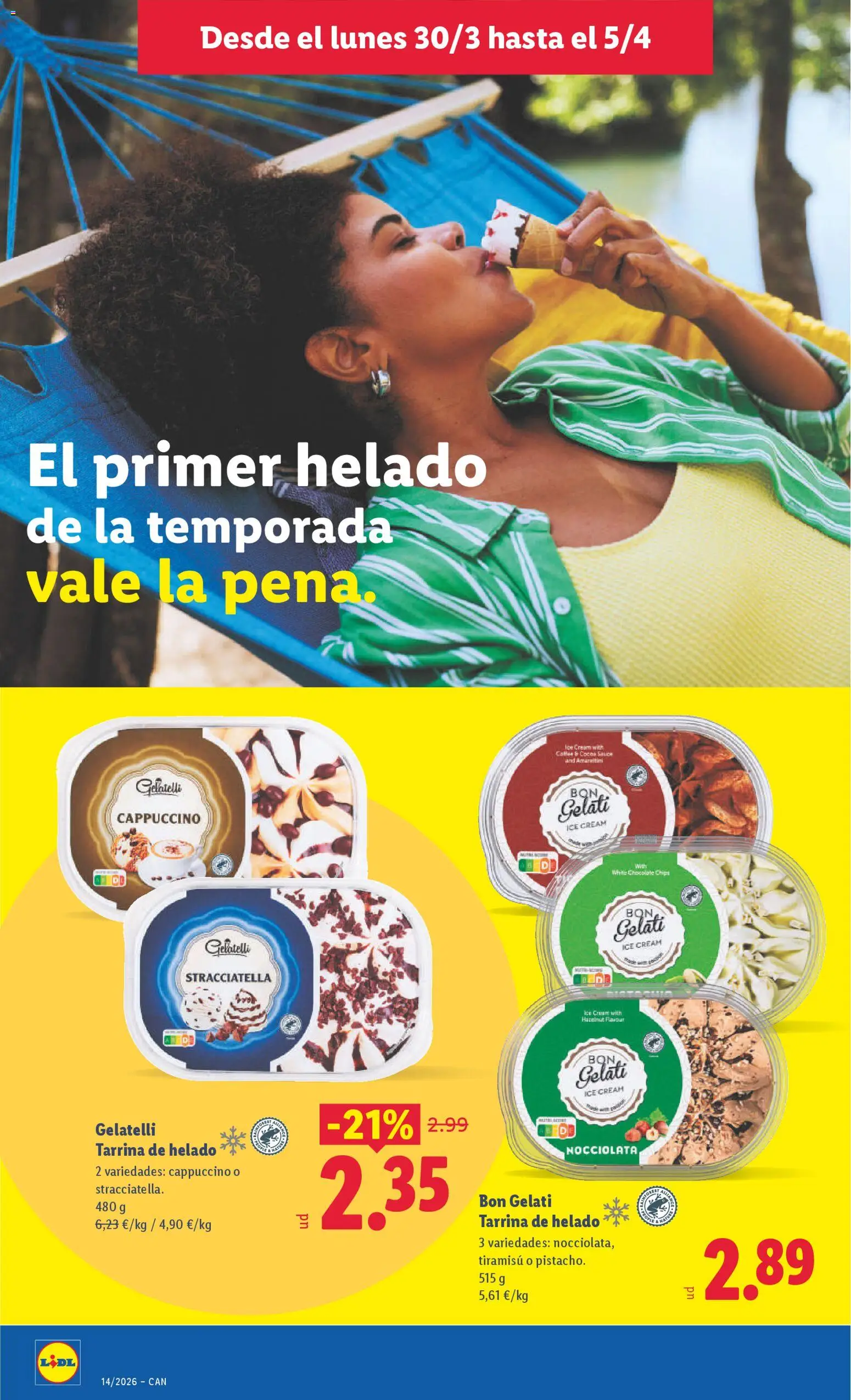 Lidl folleto │ válido desde el 30.03.2026 | Página: 14 | Productos: Chocolate, Helado