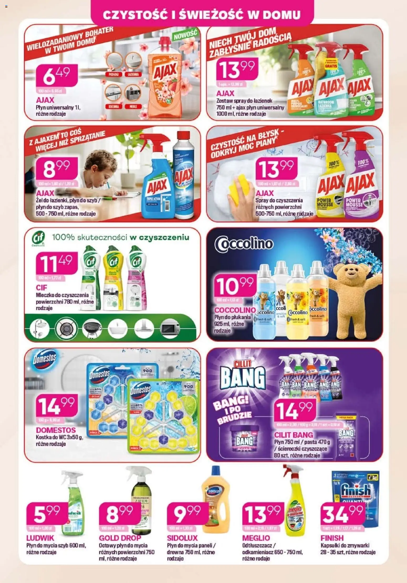 Koliber Gazetka od 10.12.2025 | Strona: 11 | Produkty: Płyn do mycia szyb, Coccolino, Domestos, Finish