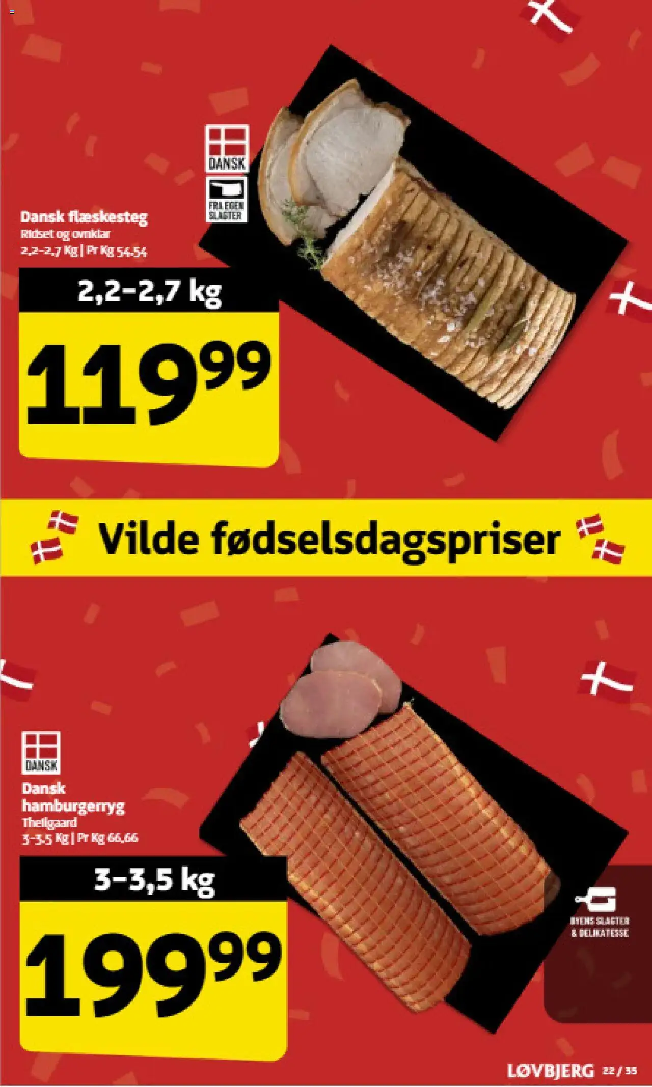Løvbjerg tilbudsavis – gyldig fra 19.09.2025 | Side: 22 | Produkter: Flæskesteg, Hamburgerryg