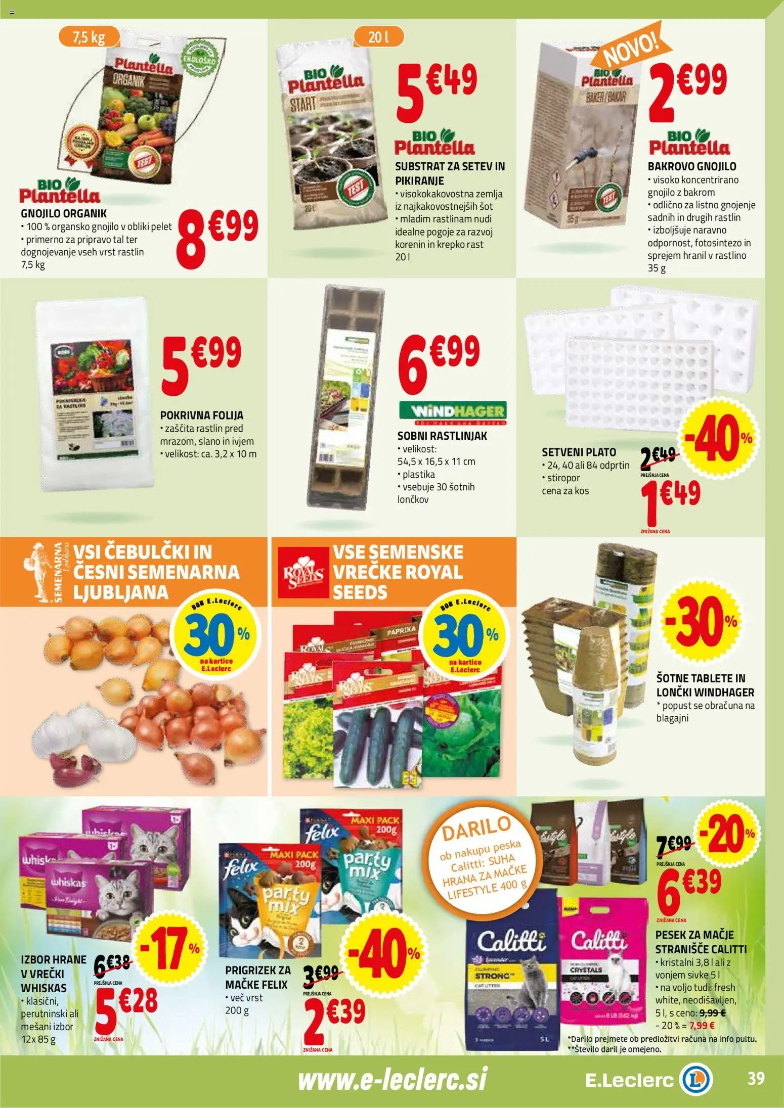 Novi E.leclerc katalog ponudbe – veljaven od 21.01.2026 | Stran: 39 | Izdelki: Hrana za mačke, Paprika, Kos, Folija