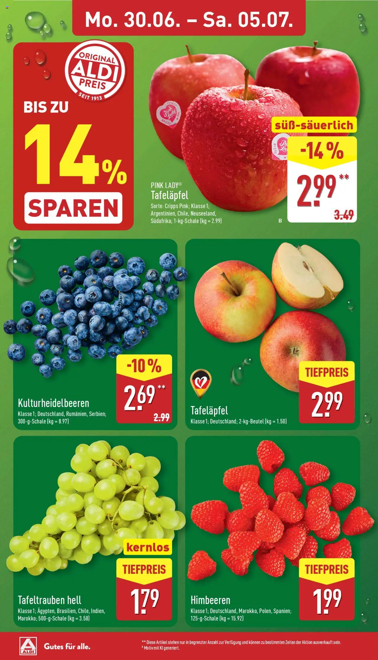 Aldi Prospekt 	 - gültig ab dem 30.06.2025 | Seite: 5 | Produkte: Käse, Rapsöl, Zucker, Schinken