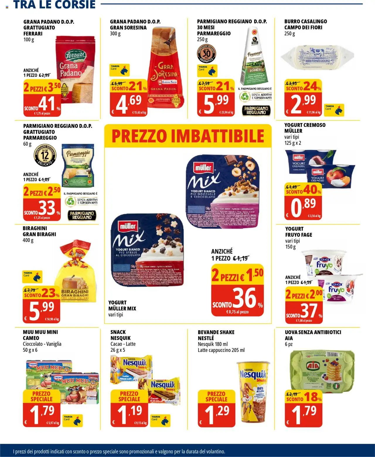 Volantino Tigros del 19.08.2025 | Pagina: 8 | Prodotti: Uova, Cioccolato, Latte, Nocciole