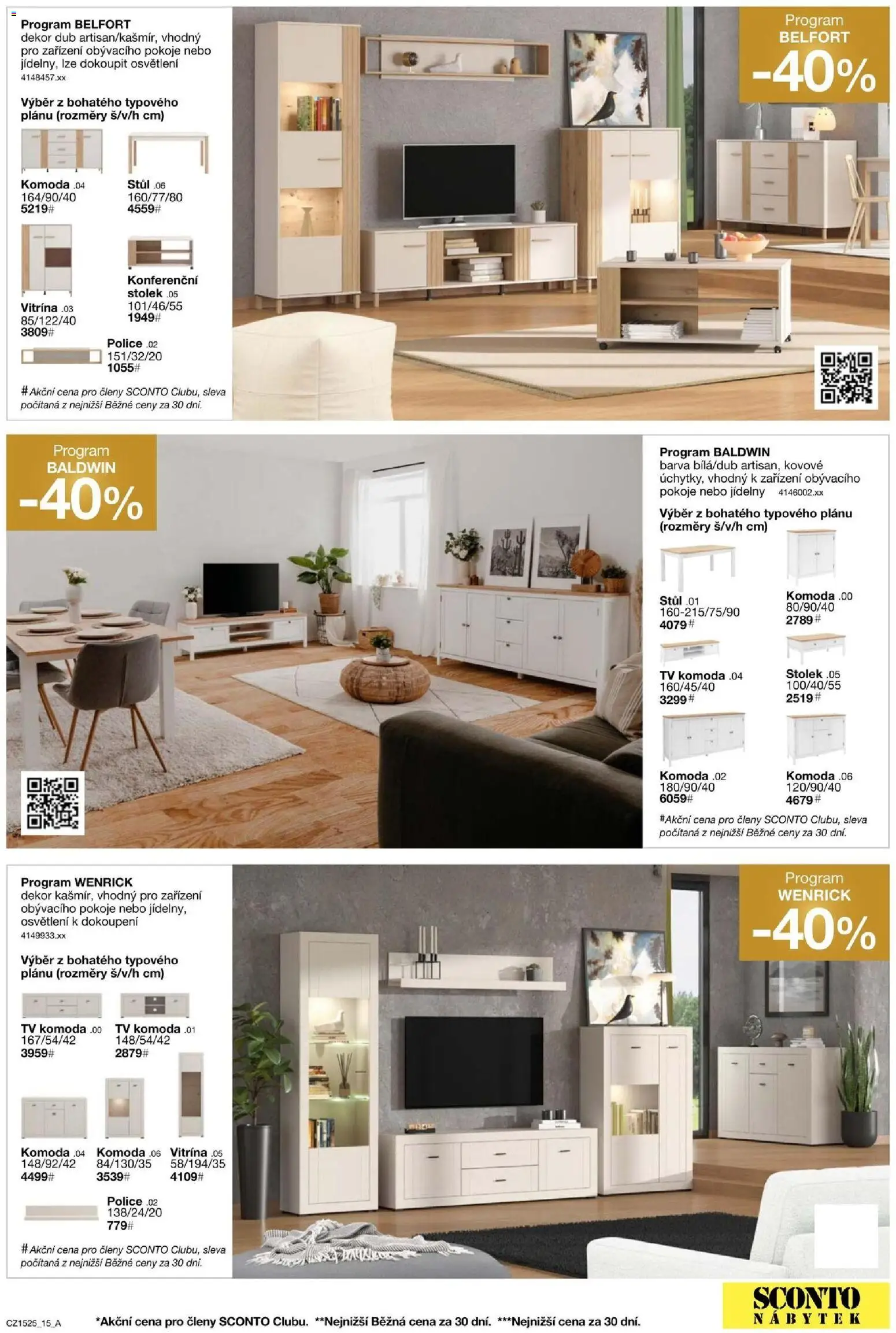 Sconto nábytek leták od 26.11.2025 | Strana: 15 | Produkty: Tv, Vitrína, Nábytek, Stůl