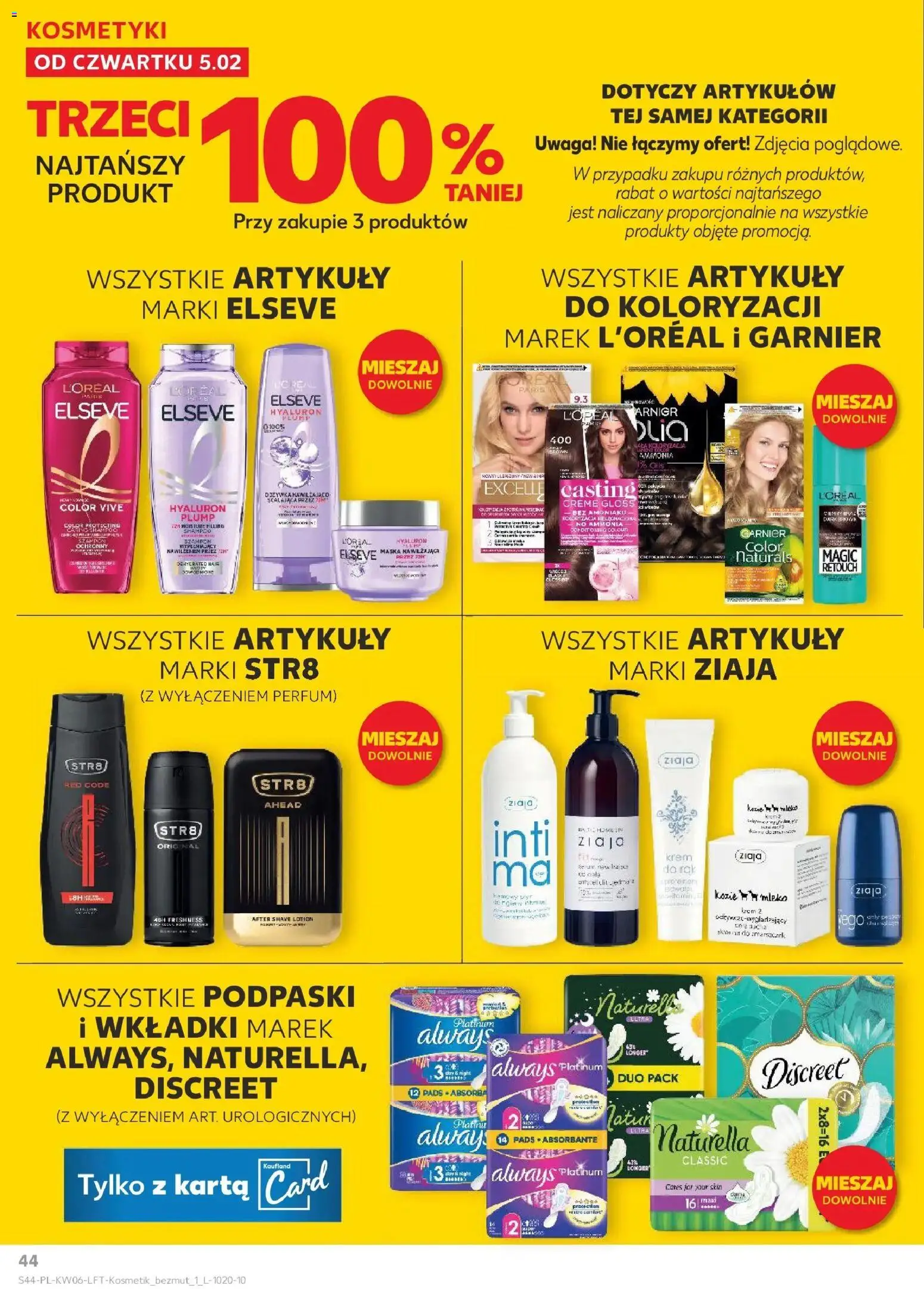 Kaufland gazetka od 05.02.2026 | Strona: 44 | Produkty: Karta, Mleko, Krem, Lotion