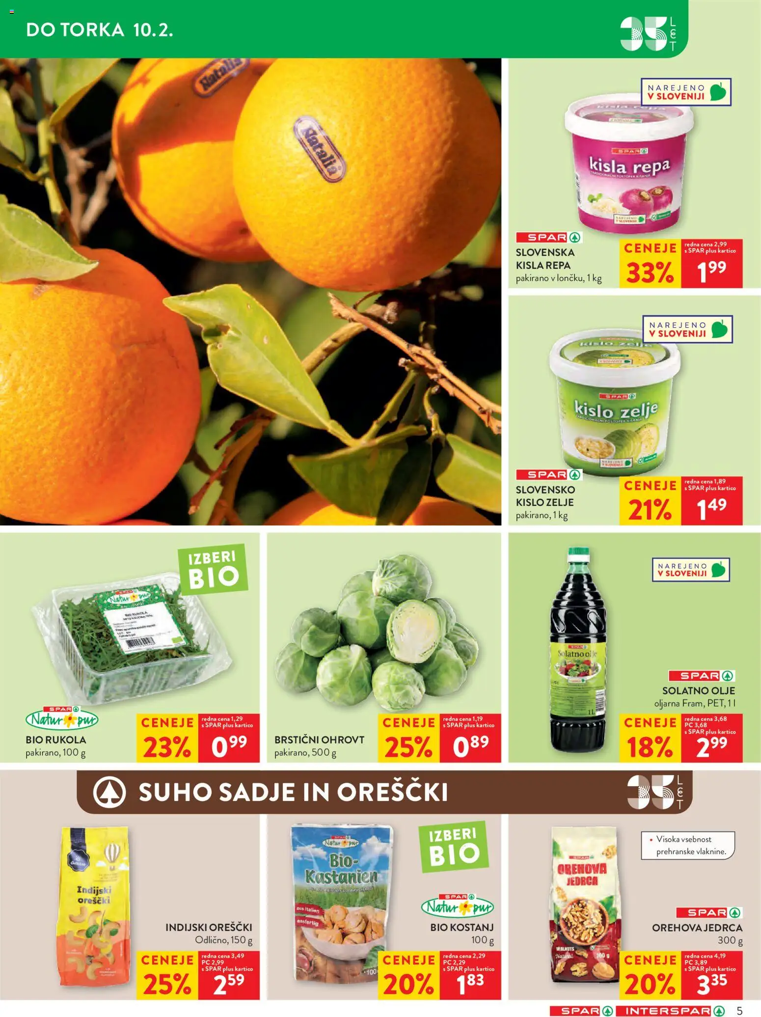 Novi Spar katalog ponudbe – veljaven od 04.02.2026 | Stran: 7 | Izdelki: Indijski oreščki, Olje, Orescki, Zelje