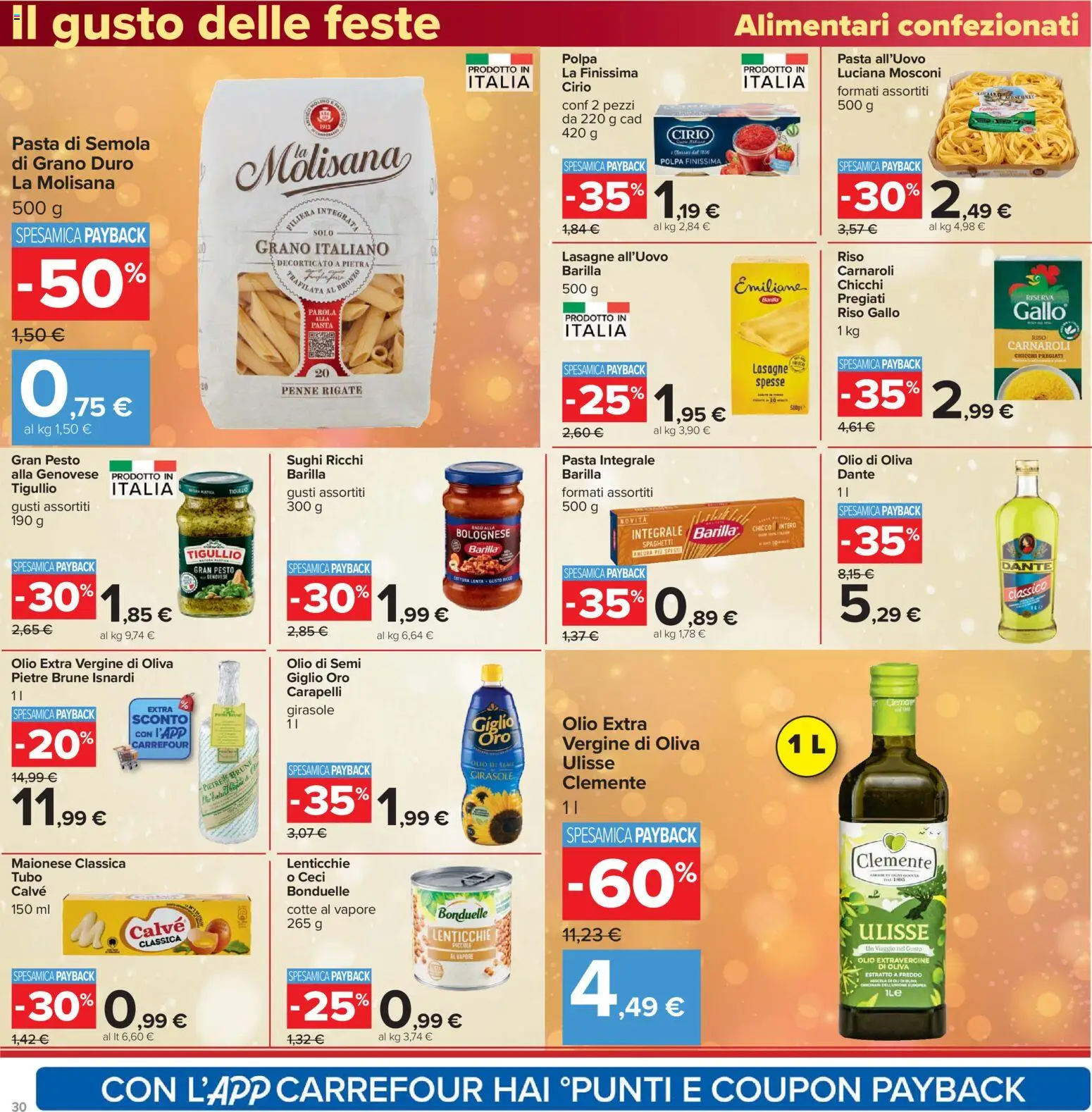 Volantino Carrefour del 16.12.2025 | Pagina: 30 | Prodotti: Riso, Ceci, Pasta, Pesto