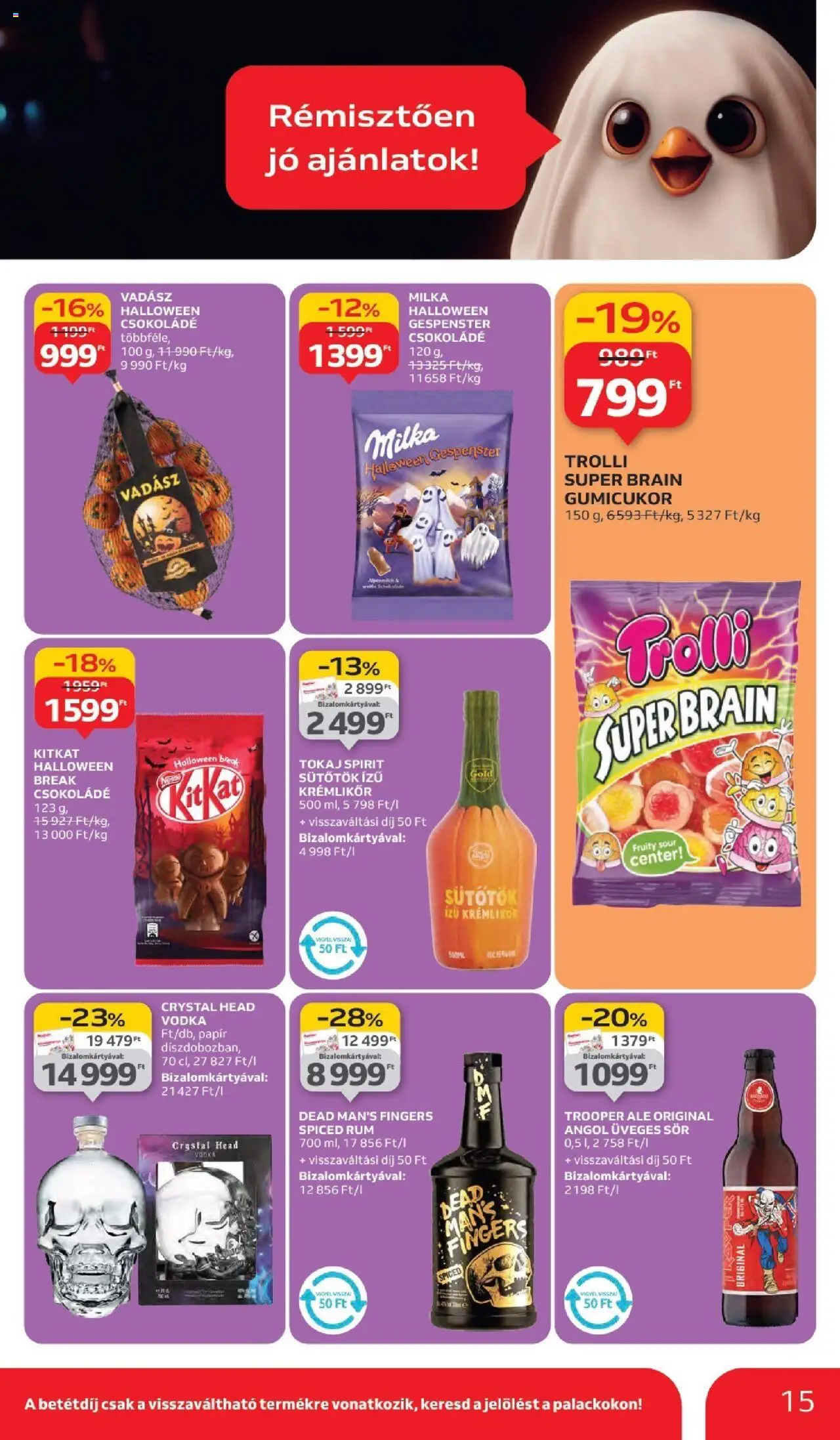 Auchan akciós ujság - amely érvényes a következő dátumtól: 02.10.2025 | Oldal: 15 | Termékek: Sütőtök, Gumicukor, Rum, Sör