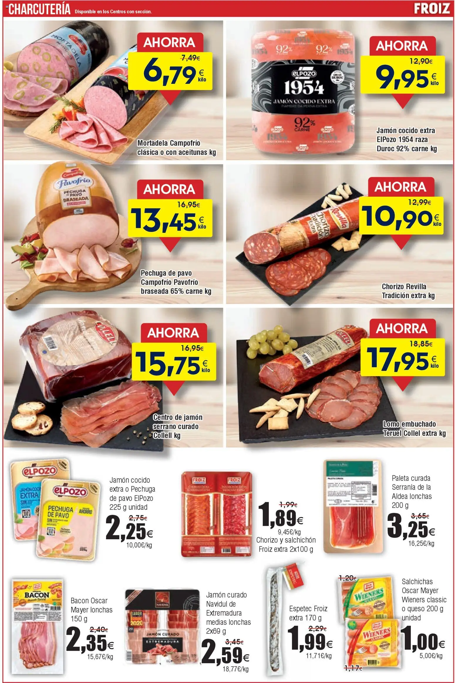 Froiz folleto │ válido desde el 07.01.2026 | Página: 6 | Productos: Jamón serrano, Medias, Queso, Mortadela