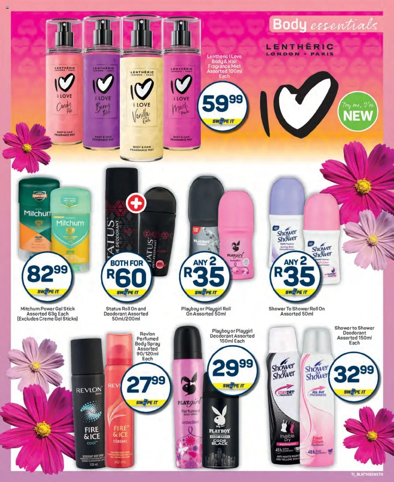 New Pick n Pay catalogue – valid from 25.09.2025 | Page: 11 | Products: Shower, Body spray, Deodorant, Antiperspirant
