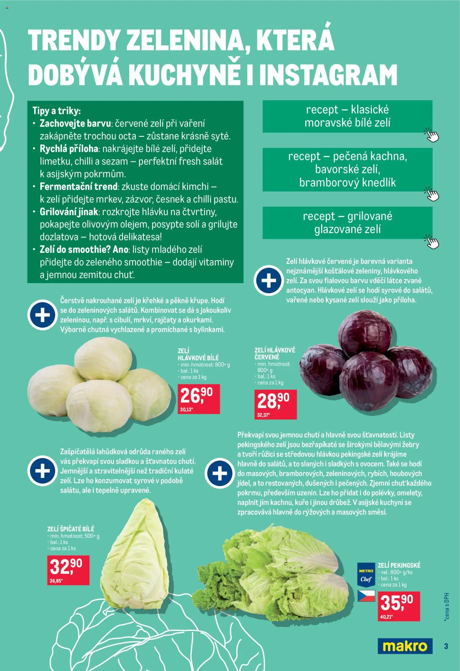 Makro leták - Pro milovníky jídla od 19.11.2025 | Strana: 3 | Produkty: Salát, Hlávkové zelí, Kimchi, Kuchyně