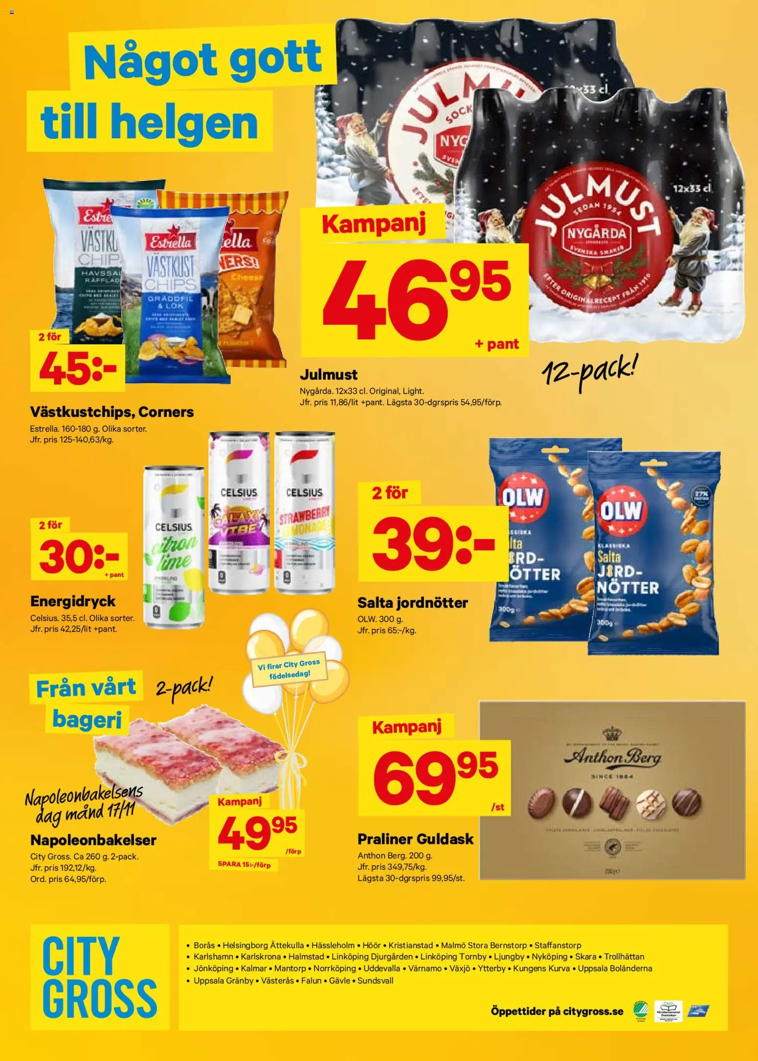 City Gross reklamblad aktuell från 17.11.2025 | Sida: 8 | Produkter: Bageri, Jord, Jordnötter, Nötter