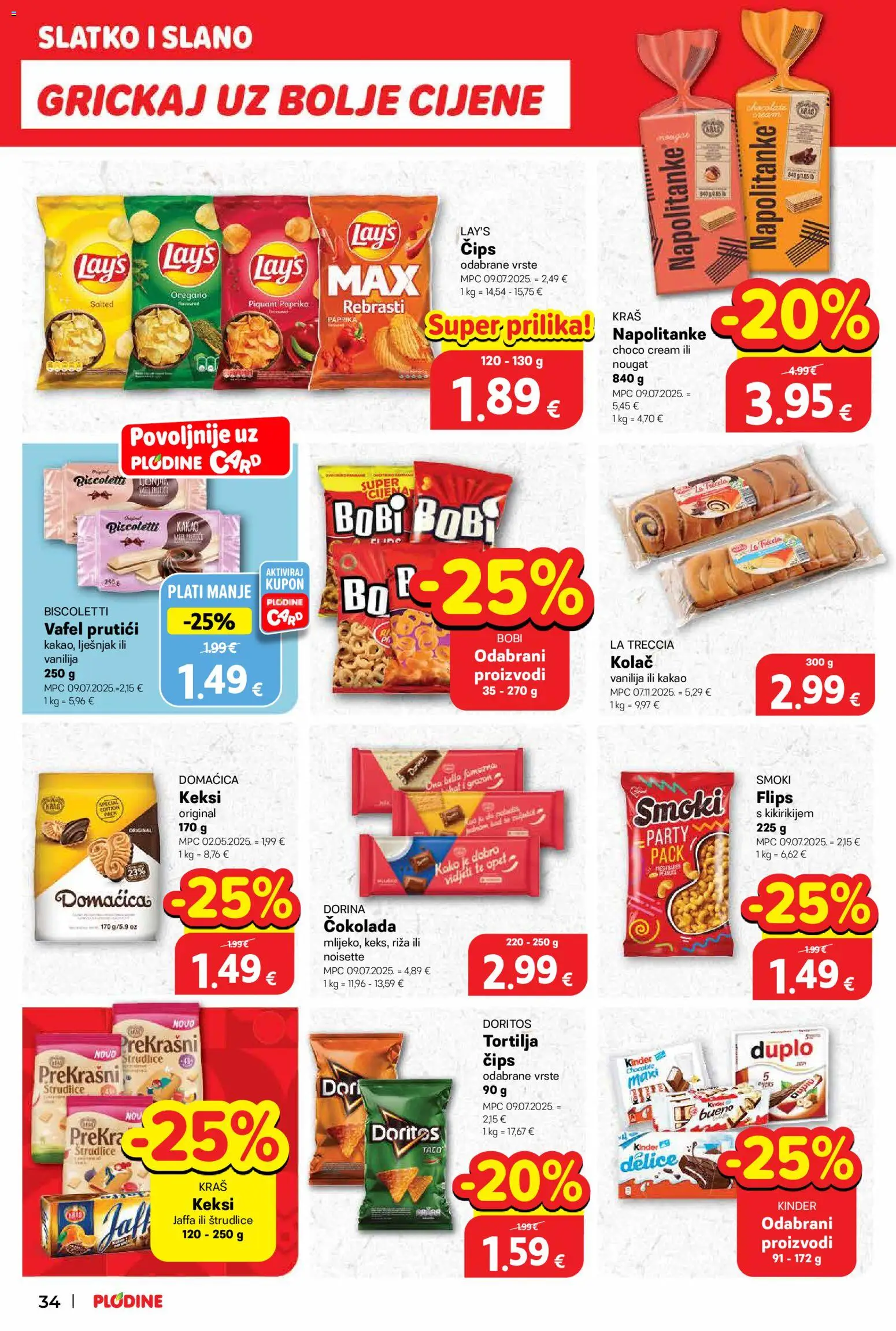 Plodine katalog | vrijedi od 11.03.2026 | Stranica: 34 | Proizvodi: Flips, Keksi, Riža, Kakao