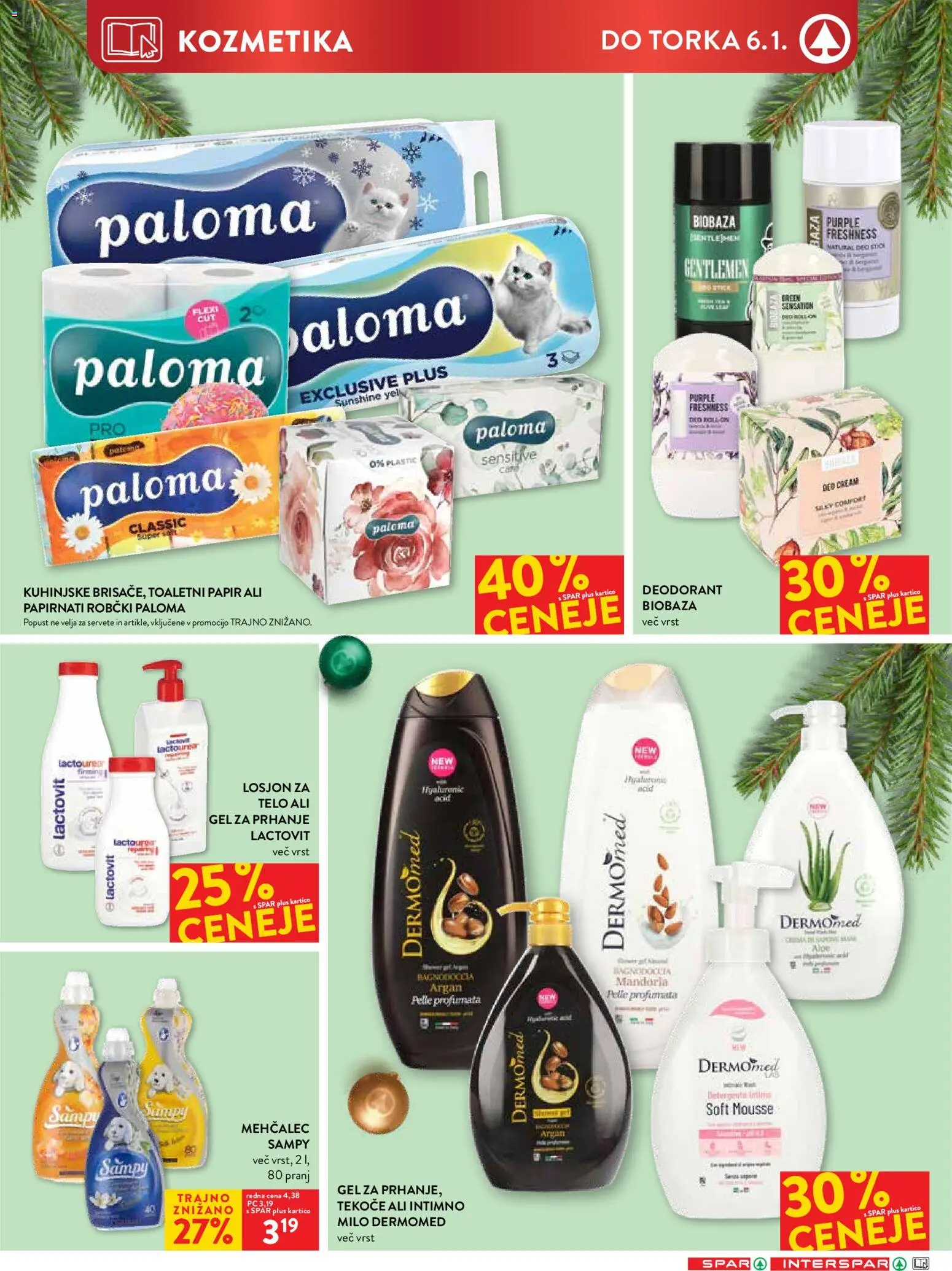 Novi Spar katalog ponudbe – veljaven od 27.12.2025 | Stran: 26 | Izdelki: Gel za prhanje, Mehčalec, Toaletni papir, Milo
