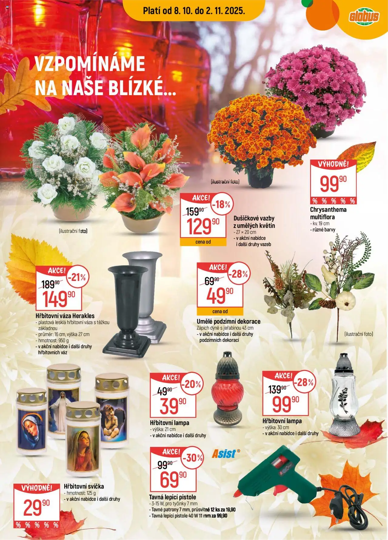 Globus leták - Opava od 08.10.2025 | Strana: 2 | Produkty: Globus, Svíčka, Lampa, Dekorace
