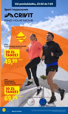 Pogląd oferty "Crivit Buty do biegania damskie lub męskie, Buty do biegania damskie lub męskie * najniższa cena z 30 dni przed obniżką" - ważna od 23.02.2026 | Strona: 22 | Produkty: Kurtka, Buty