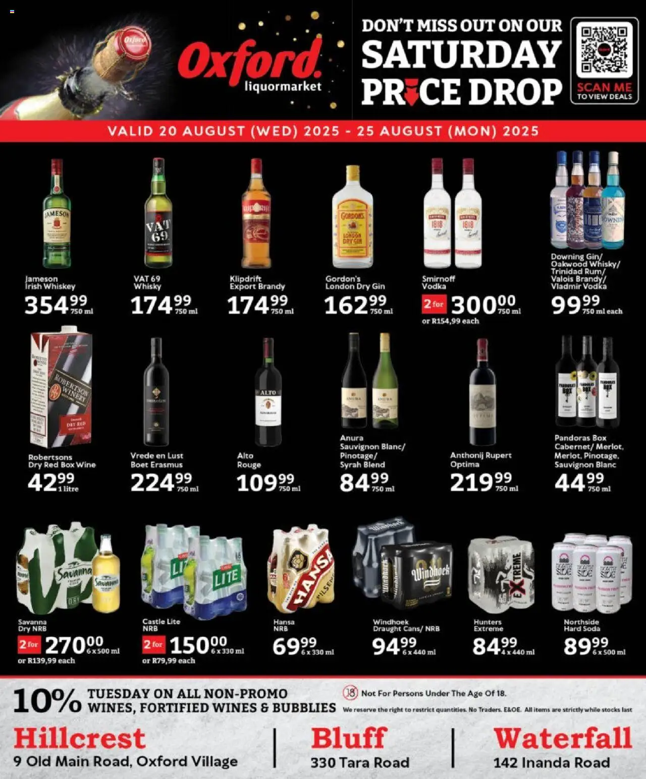 Oxford Freshmarket Specials │ valid from 20.08.2025 | Page: 20 | Products: Box, Brandy, Vodka, Whiskey