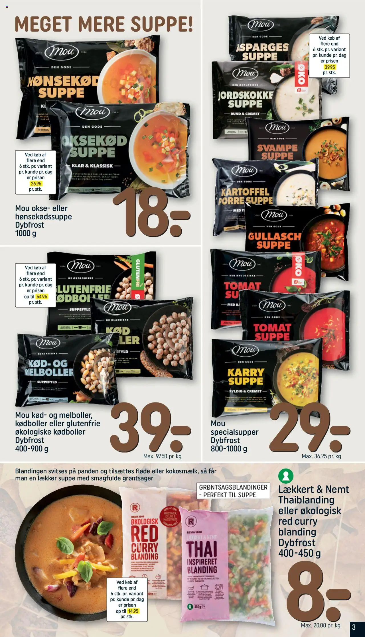 Rema 1000 tilbudsavis – gyldig fra 05.10.2025 | Side: 3 | Produkter: Svampe, Karry, Asparges, Lingerie