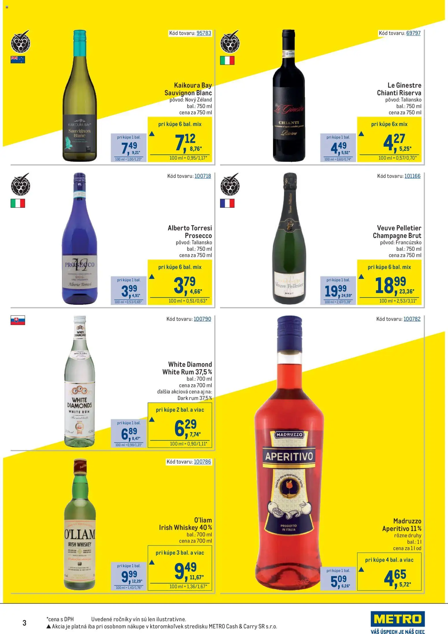 Nové Metro akcie – leták je platný od 05.11.2025 | Strana: 3 | Produkty: Prosecco, Rum