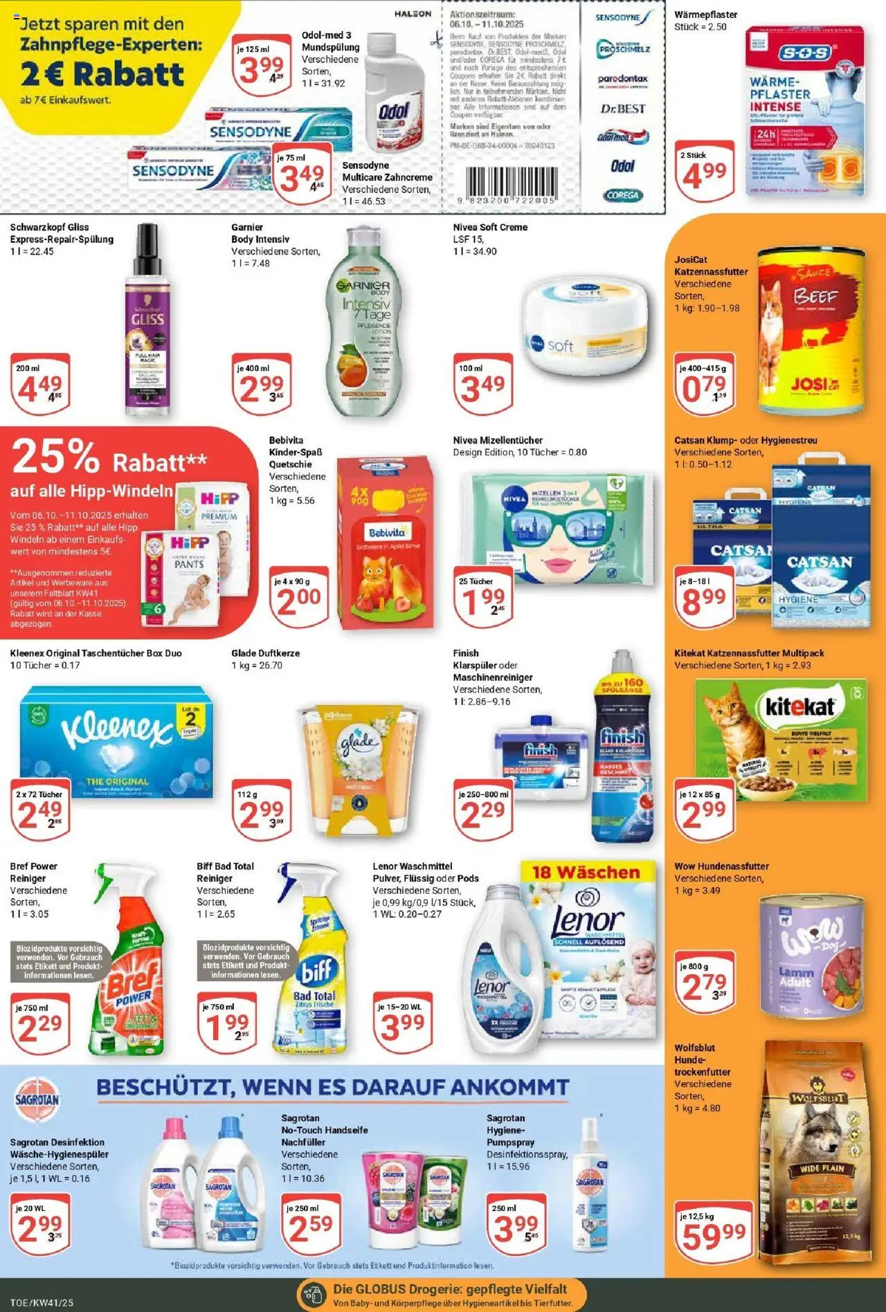 Globus prospekt Tönisvorst	 – gültig ab 06.10.2025 | Seite: 20 | Produkte: Lenor, Bad, Creme, Waschmittel