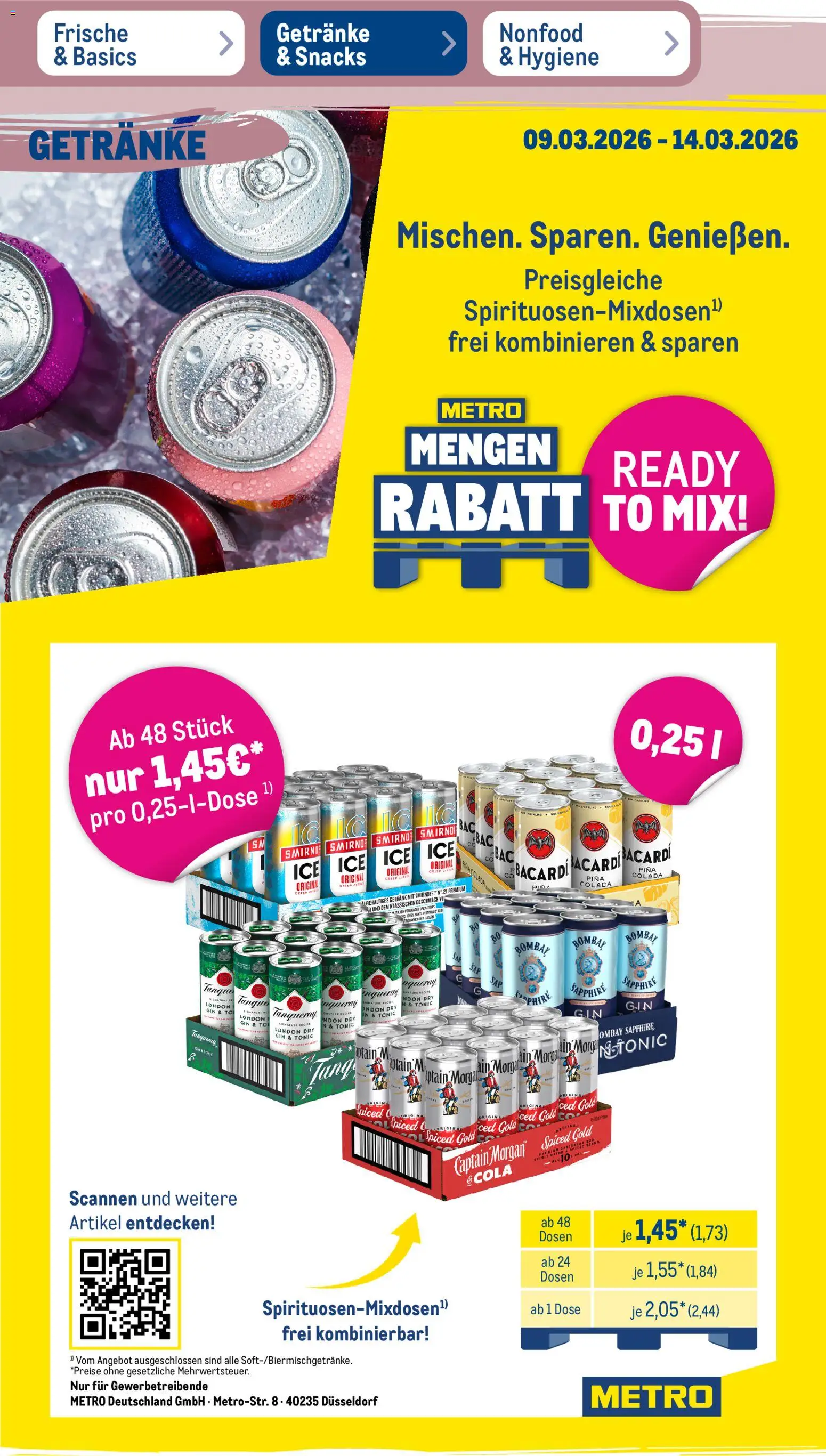 Metro Prospekt 	 – gültig ab 09.03.2026 | Seite: 36 | Produkte: Bacardi, Rum, Gin