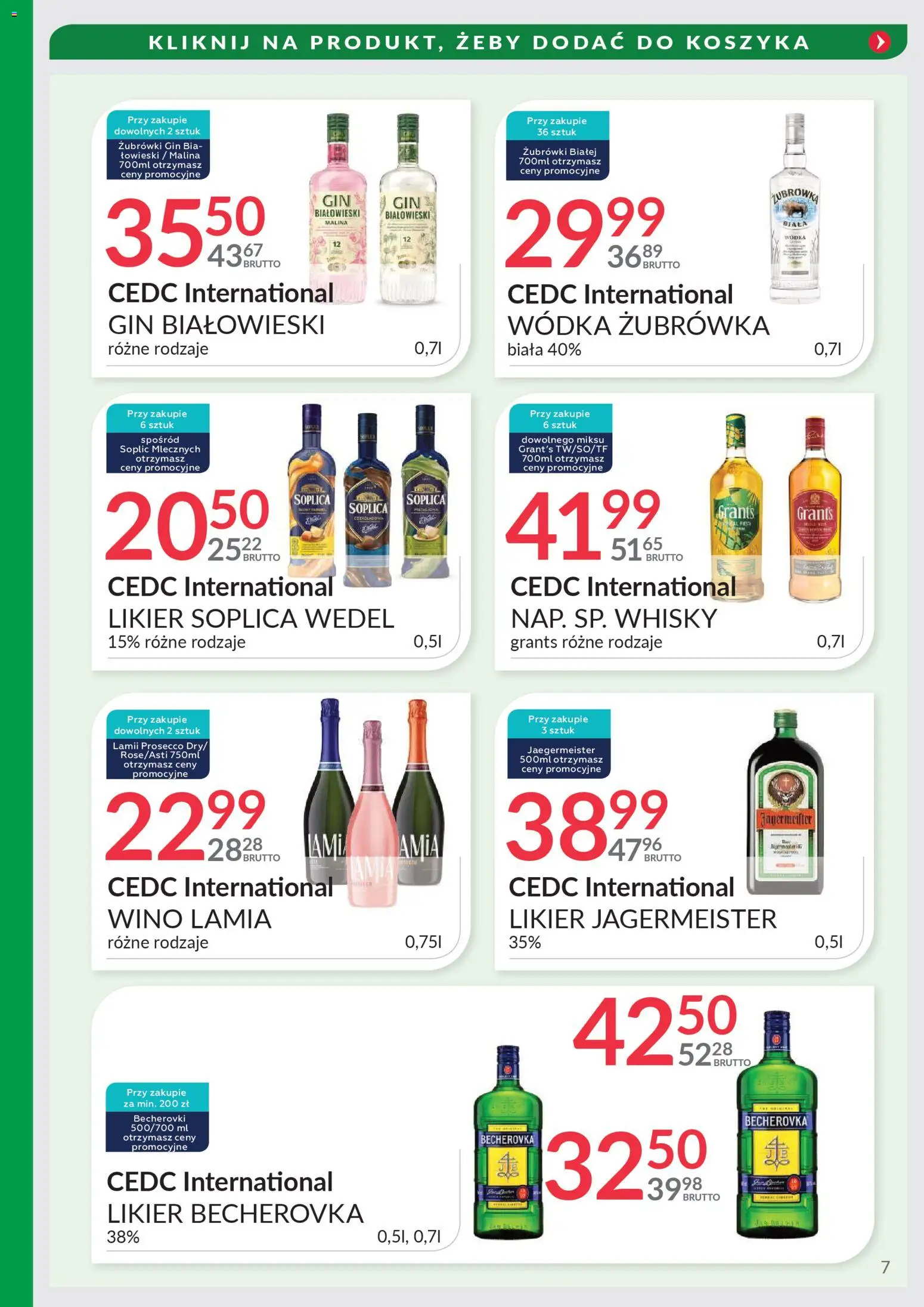 Eurocash Gazetka - Targi Jesień od 03.11.2025 | Strona: 7 | Produkty: Becherovka, Gin, Wódka, Whisky